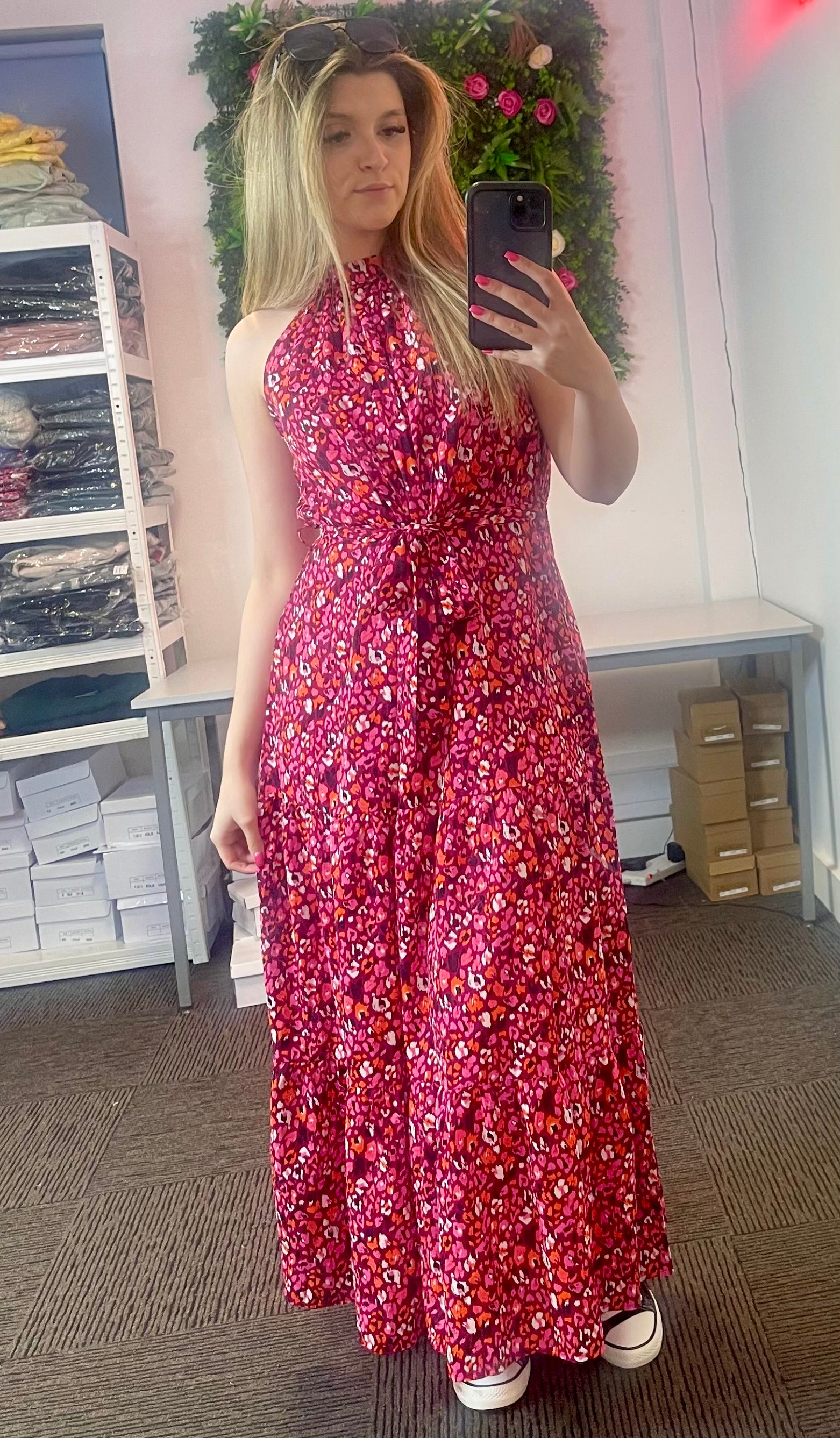 Halter Neck Women's Floral Dress