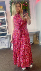 Halter Neck Women's Floral Dress