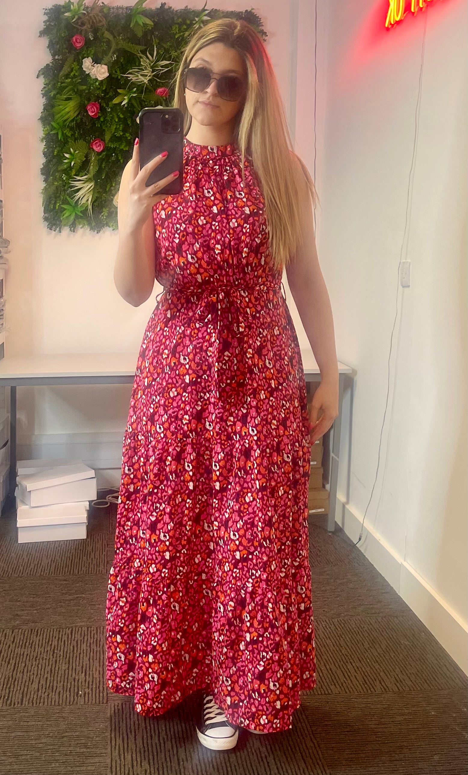 Halter Neck Women's Floral Dress