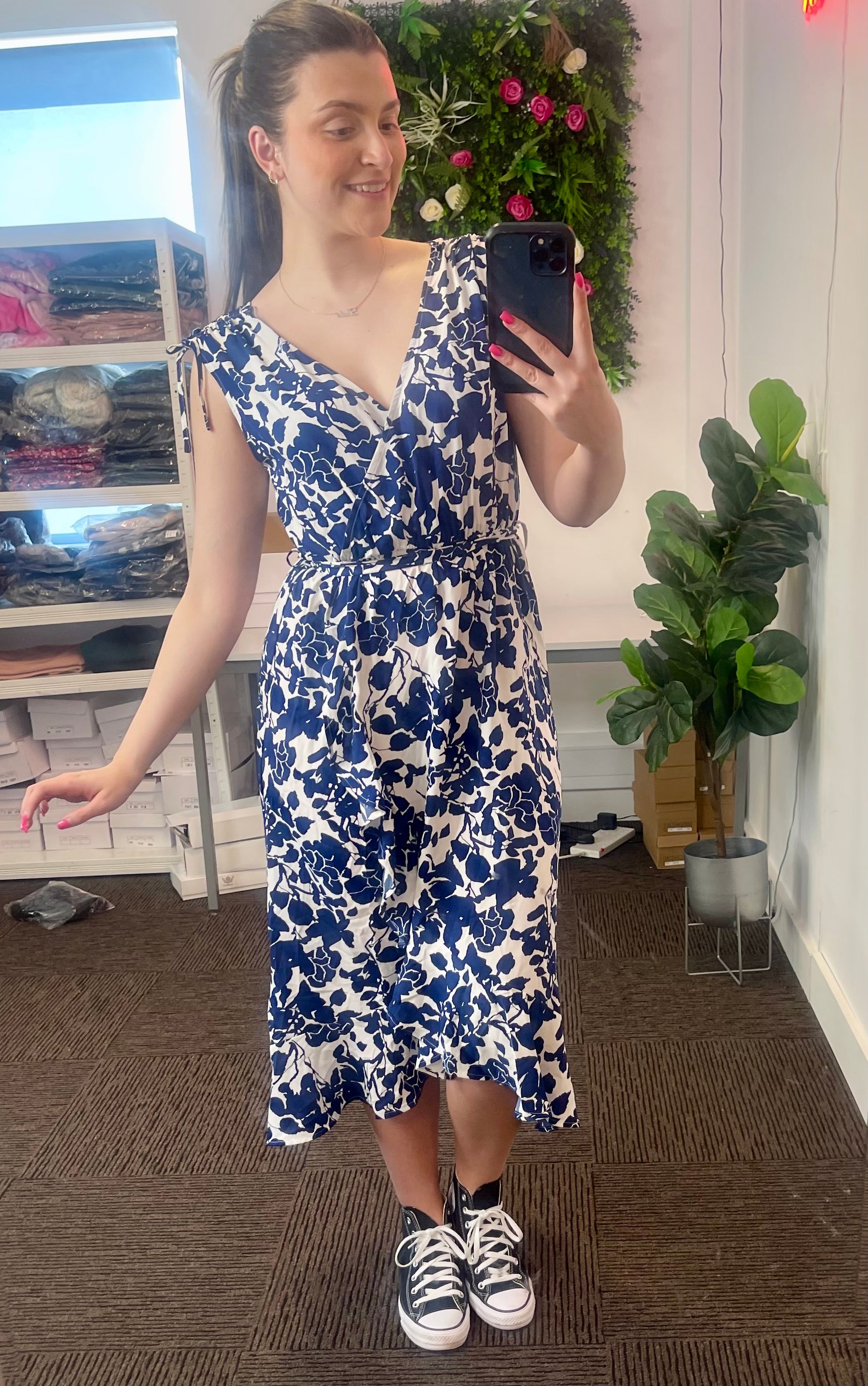 Floral Print Wrap Dress