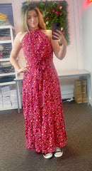 Halter Neck Women's Floral Dress