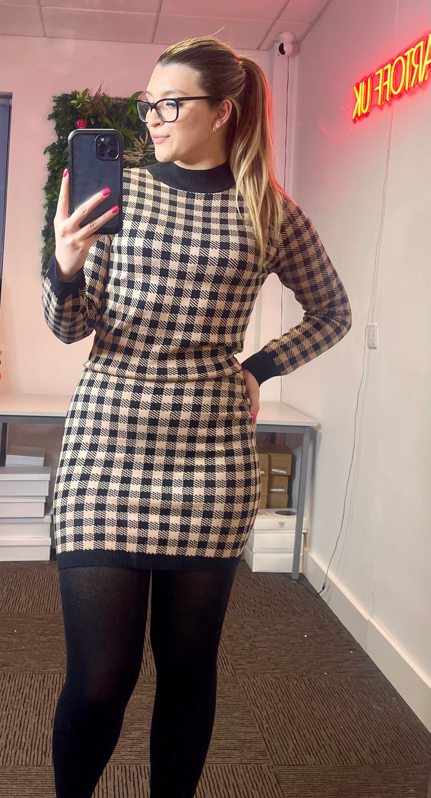 Vee two piece Jumper and Skirt Set
