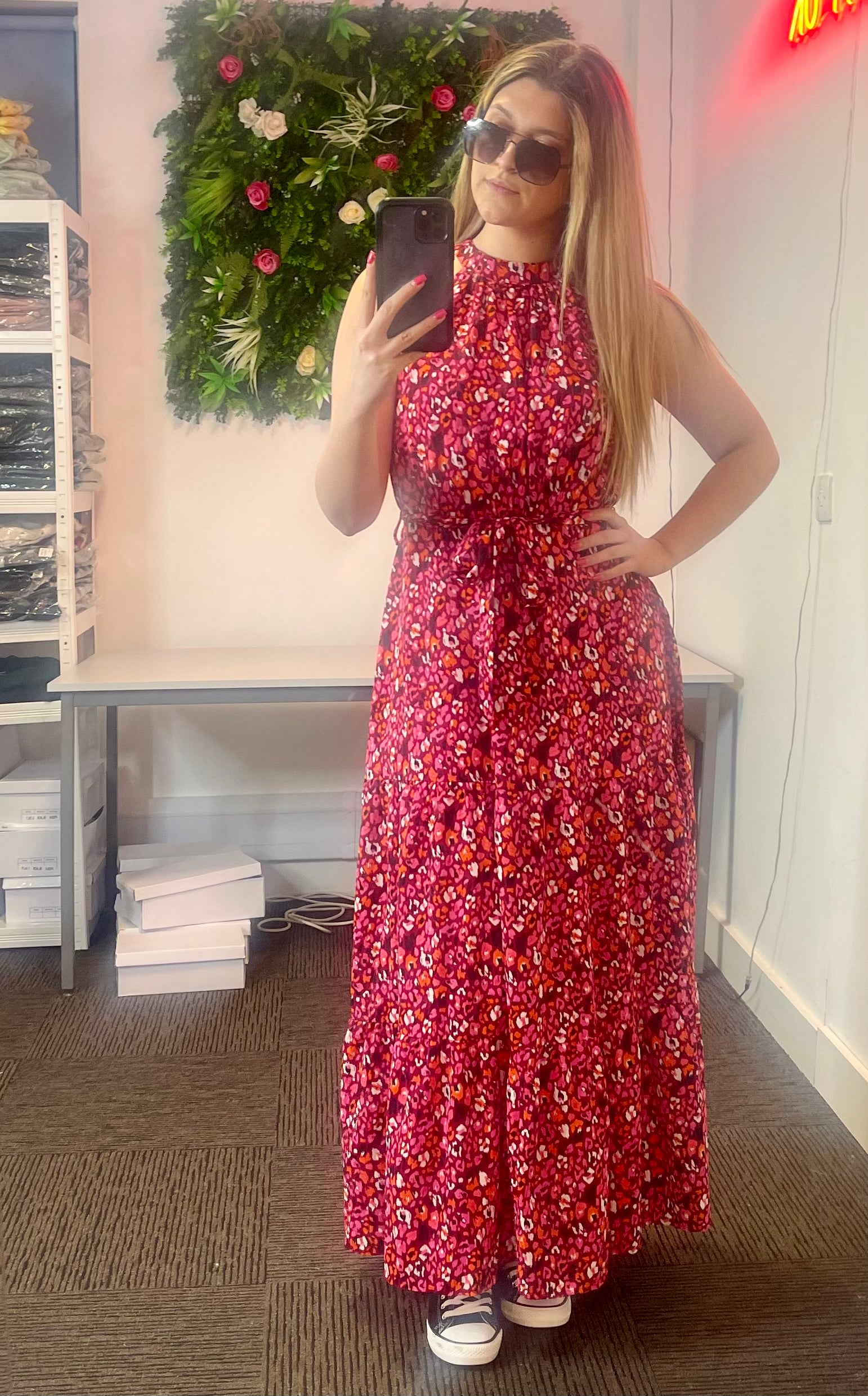 Halter Neck Women's Floral Dress