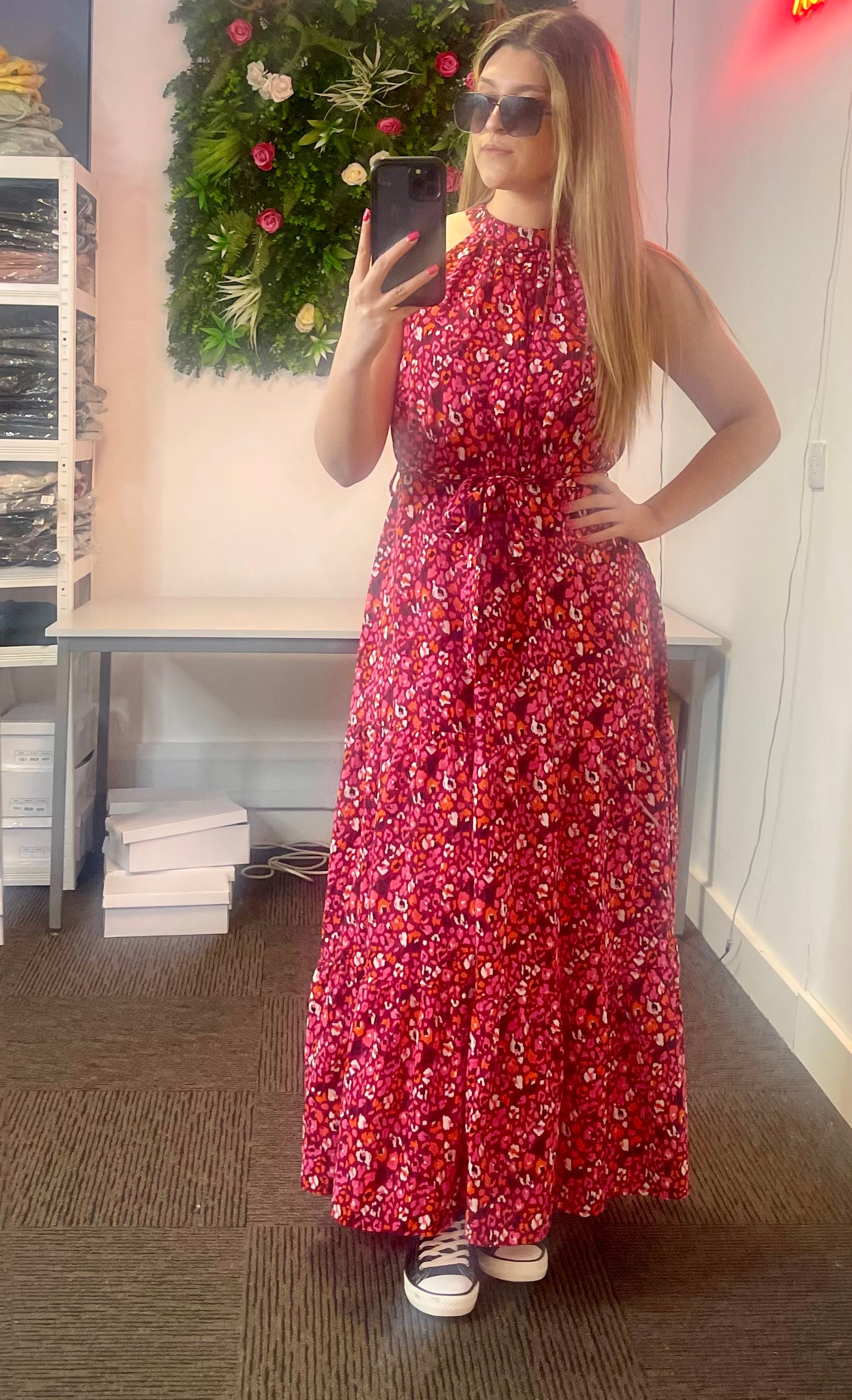 Halter Neck Women's Floral Dress