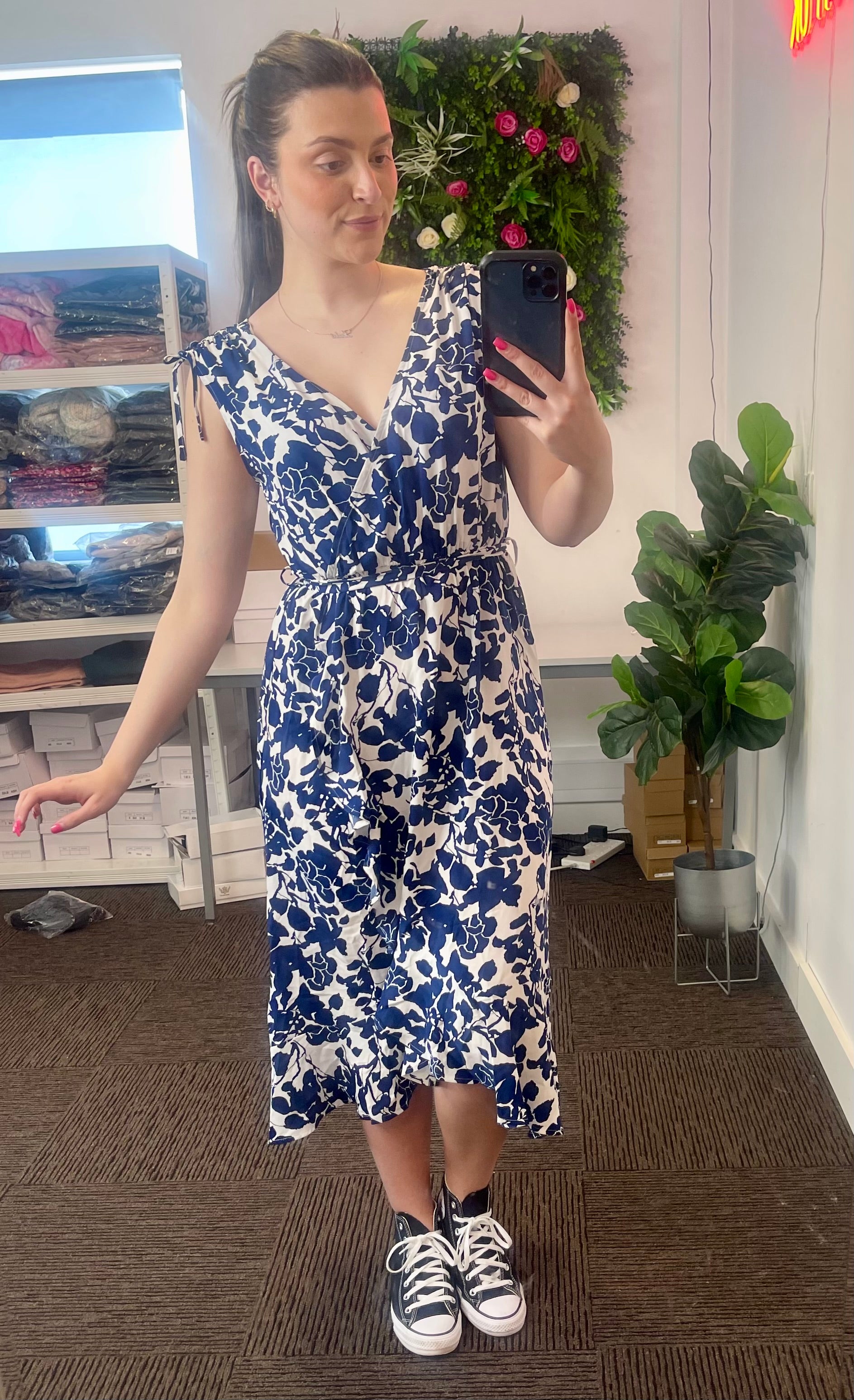 Floral Print Wrap Dress