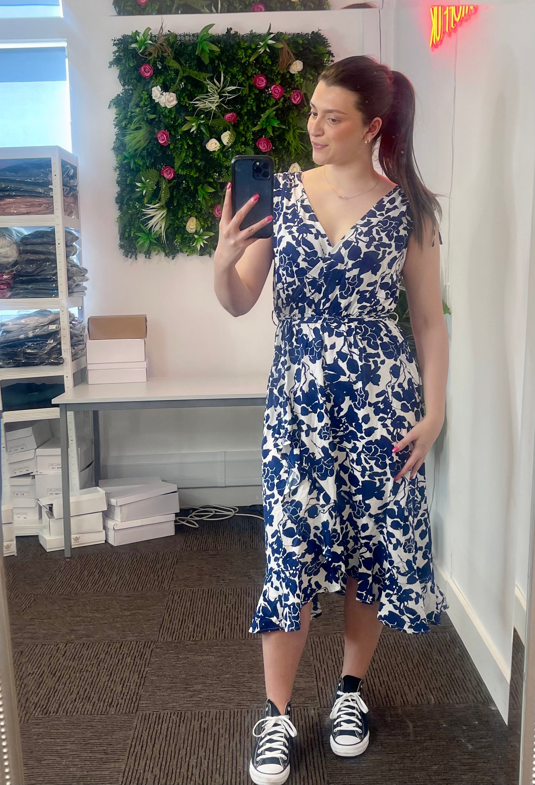 Floral Print Wrap Dress