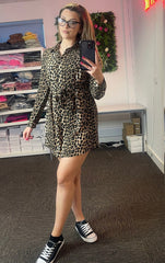 Leopard Belted Women’s Dress