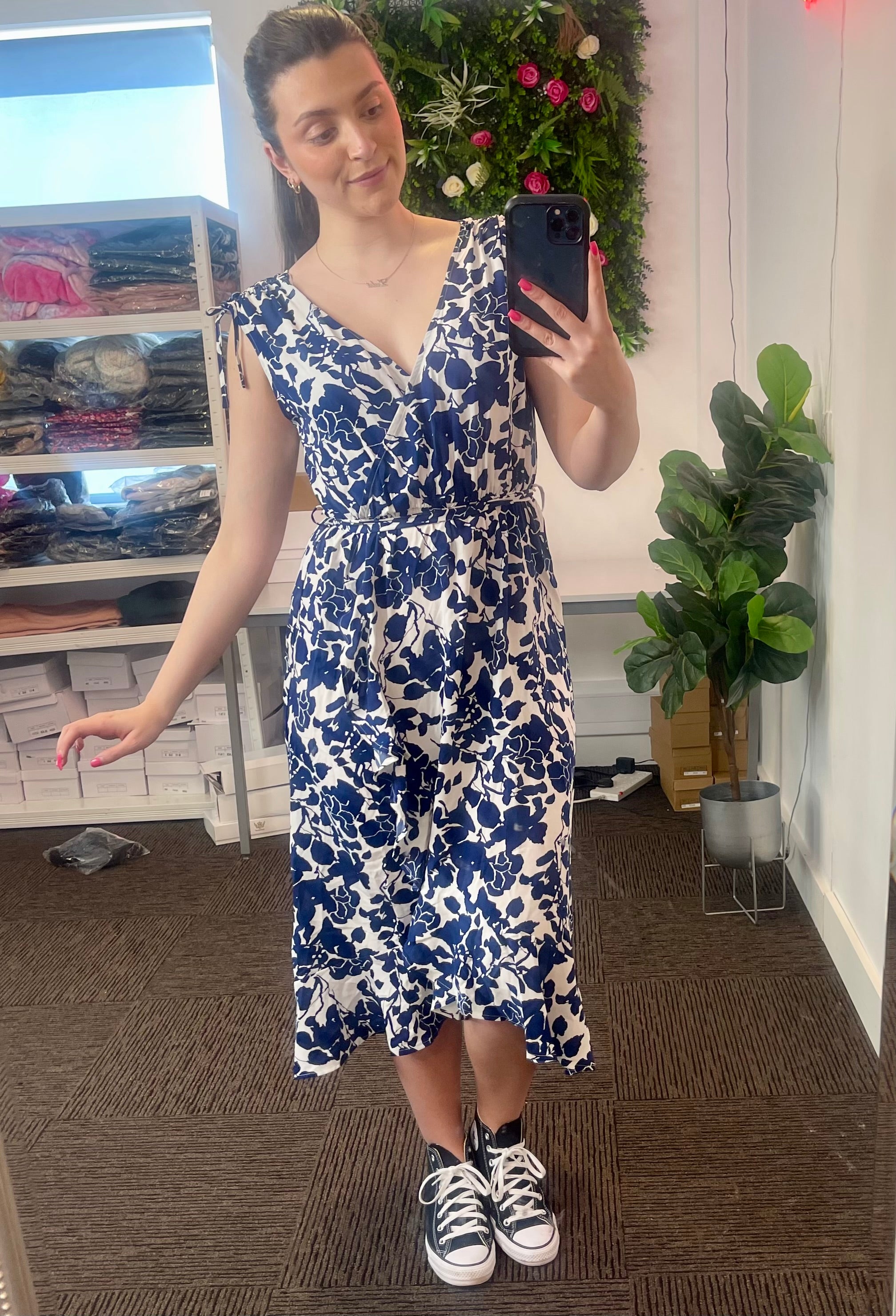 Floral Print Wrap Dress