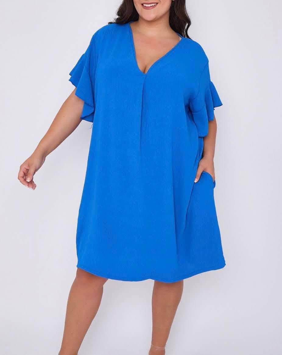 Plus size casual dress with pockets