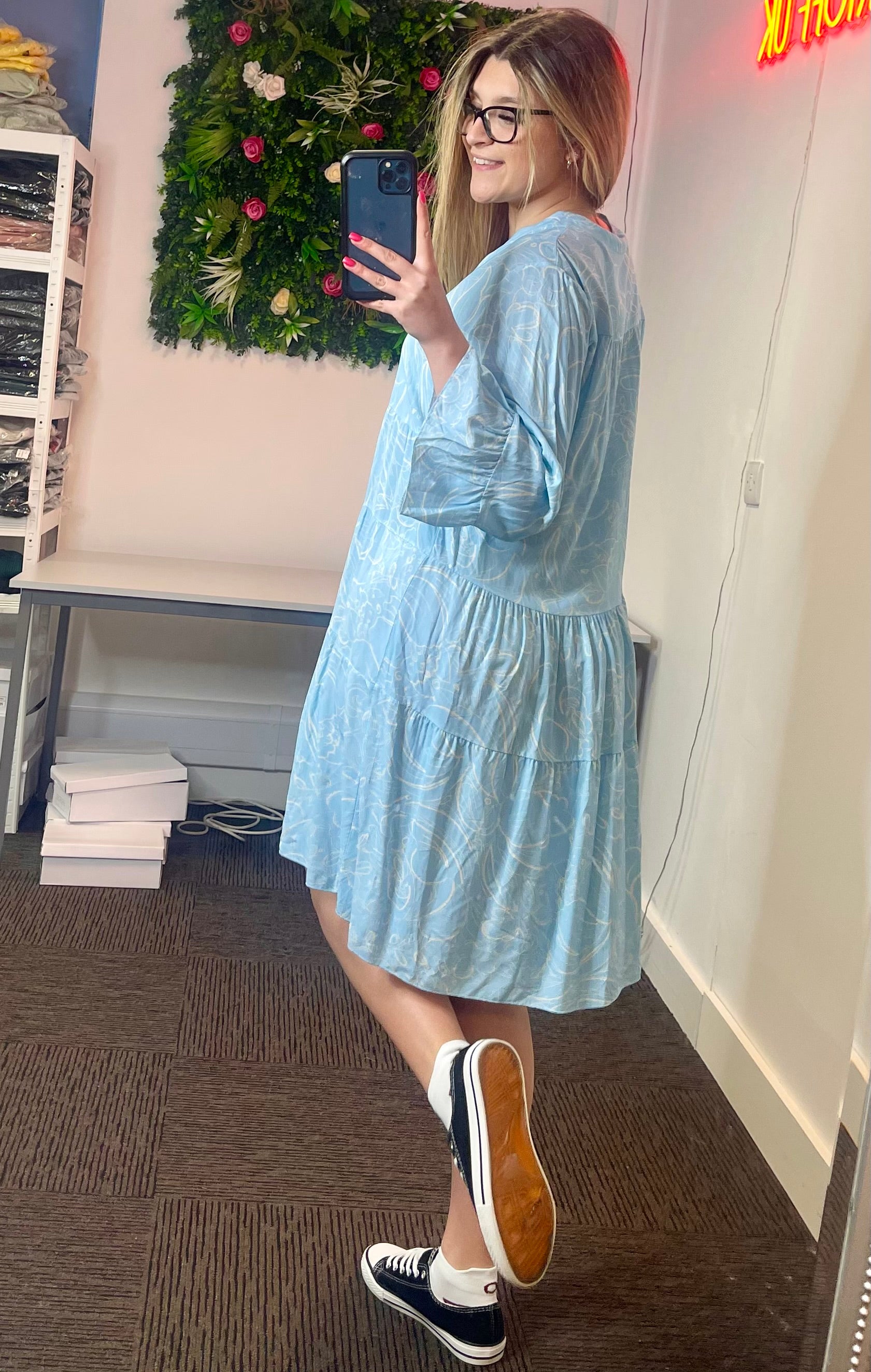 Lollie Printed Smock Dress