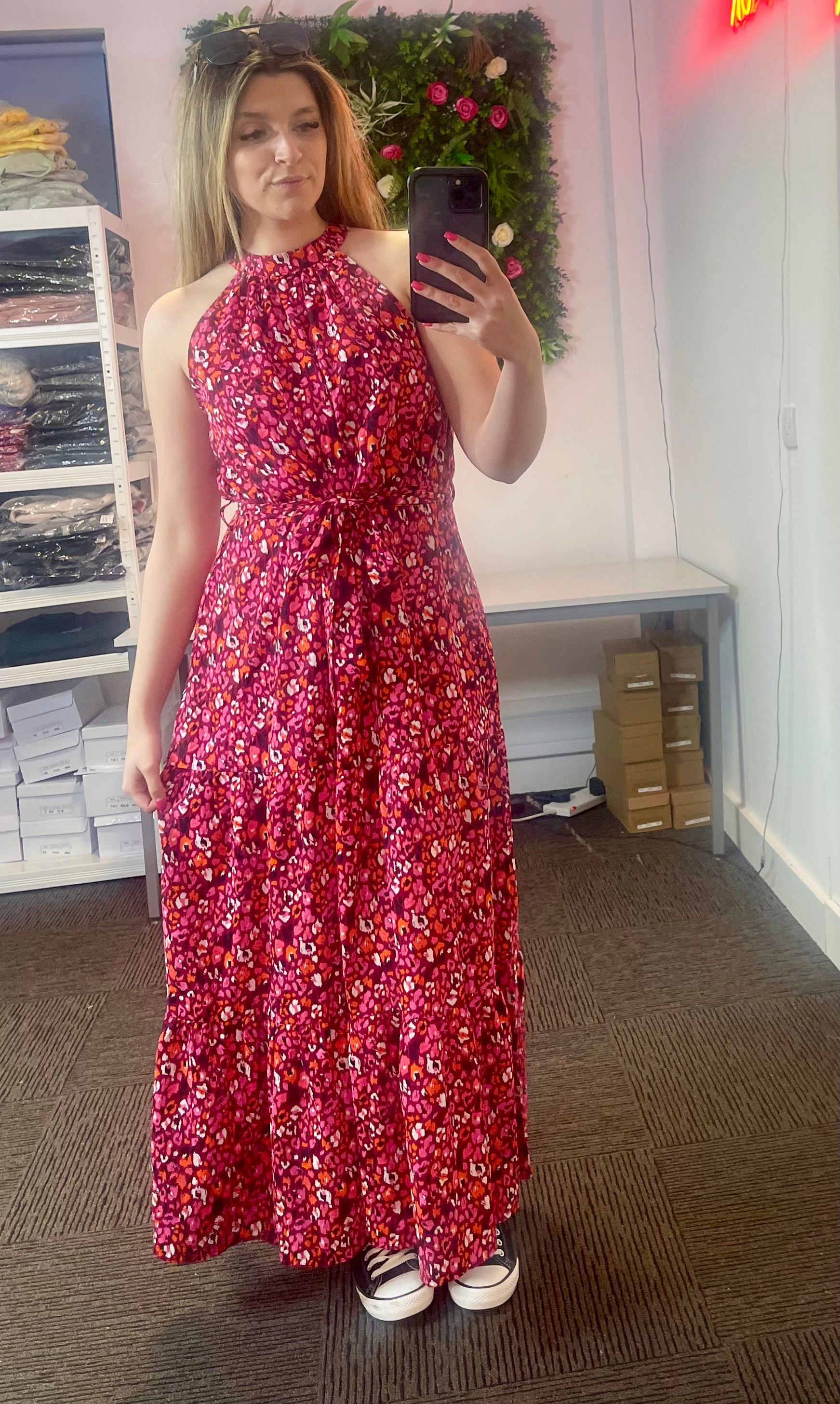 Halter Neck Women's Floral Dress