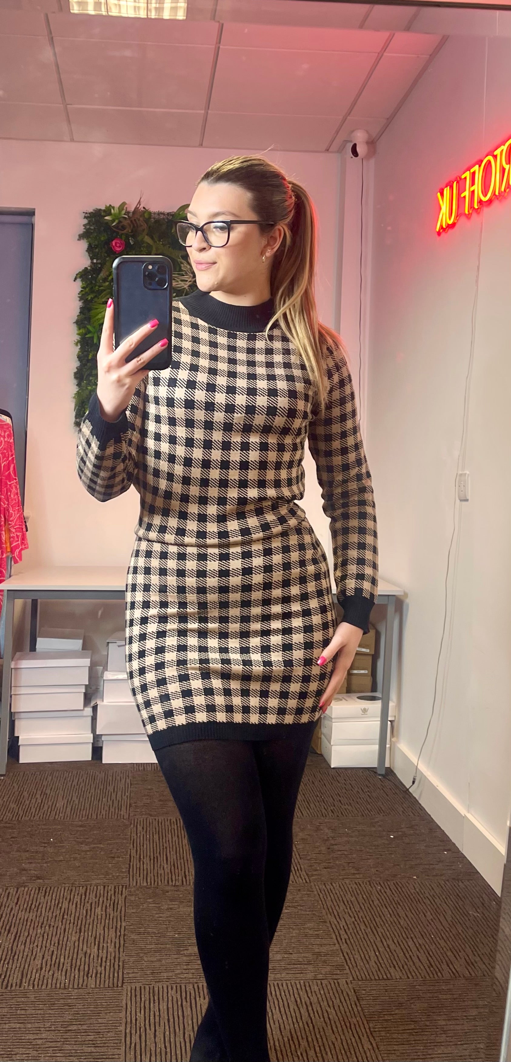 Vee two piece Jumper and Skirt Set