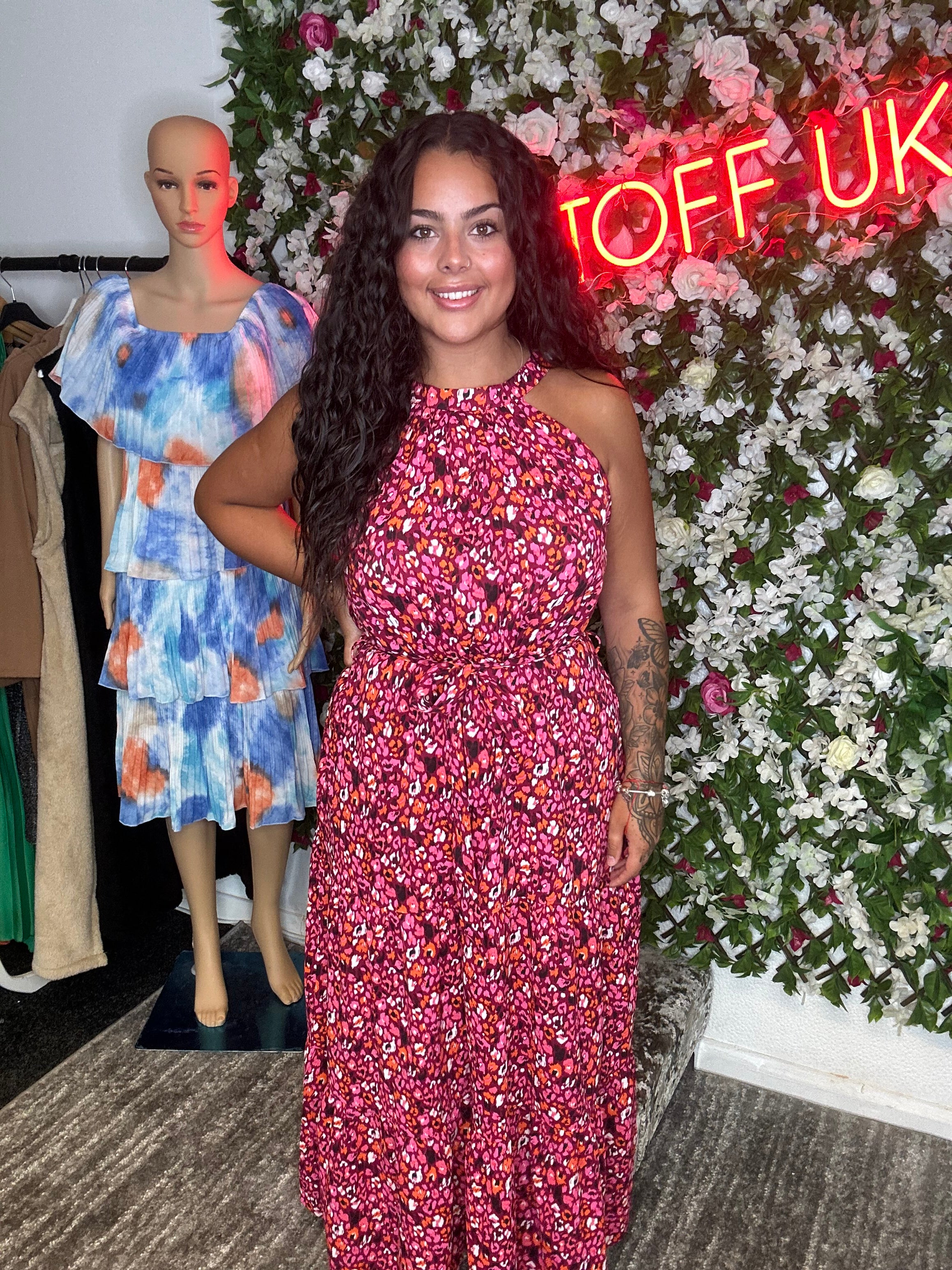 Halter Neck Women's Floral Dress