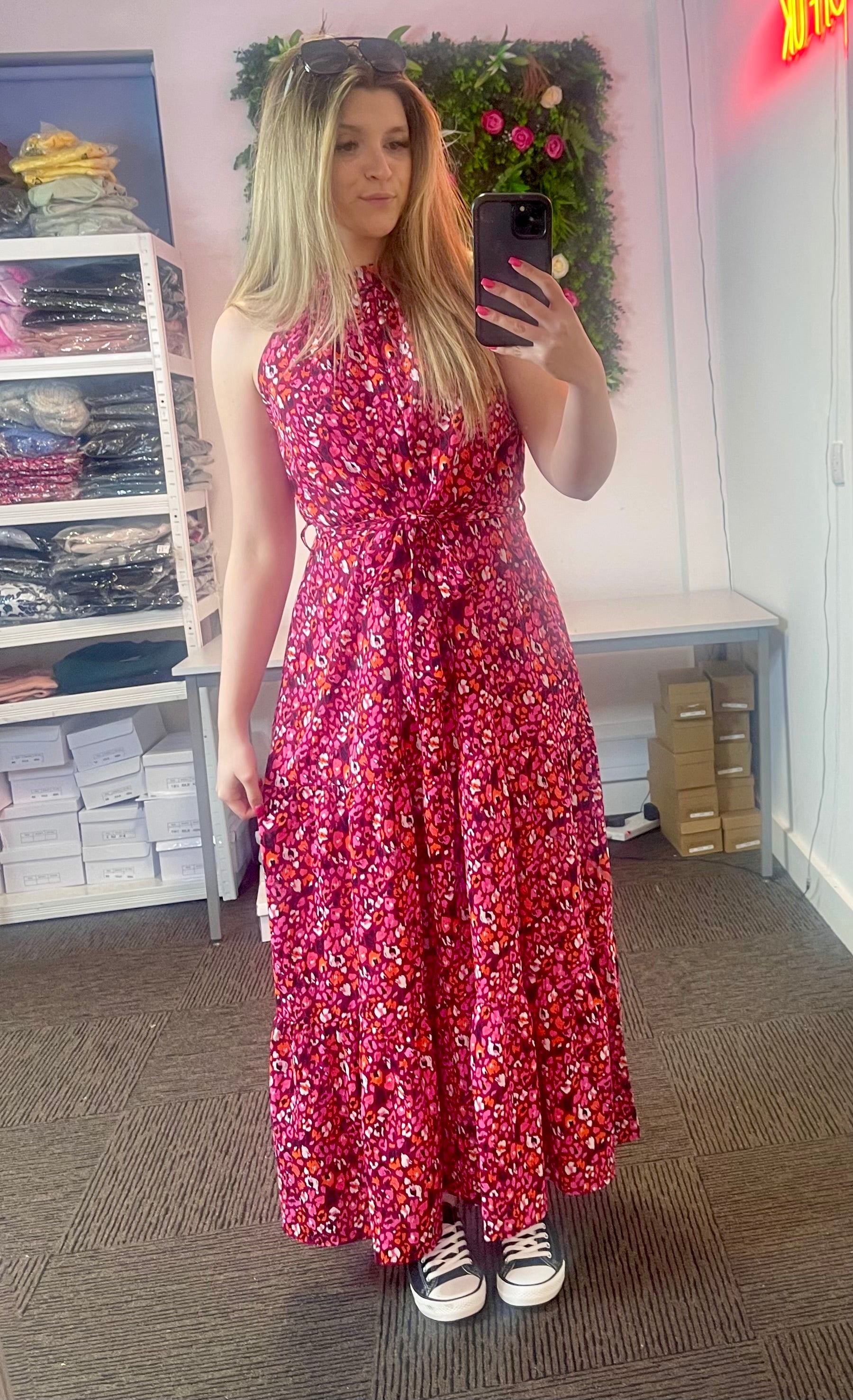 Halter Neck Women's Floral Dress