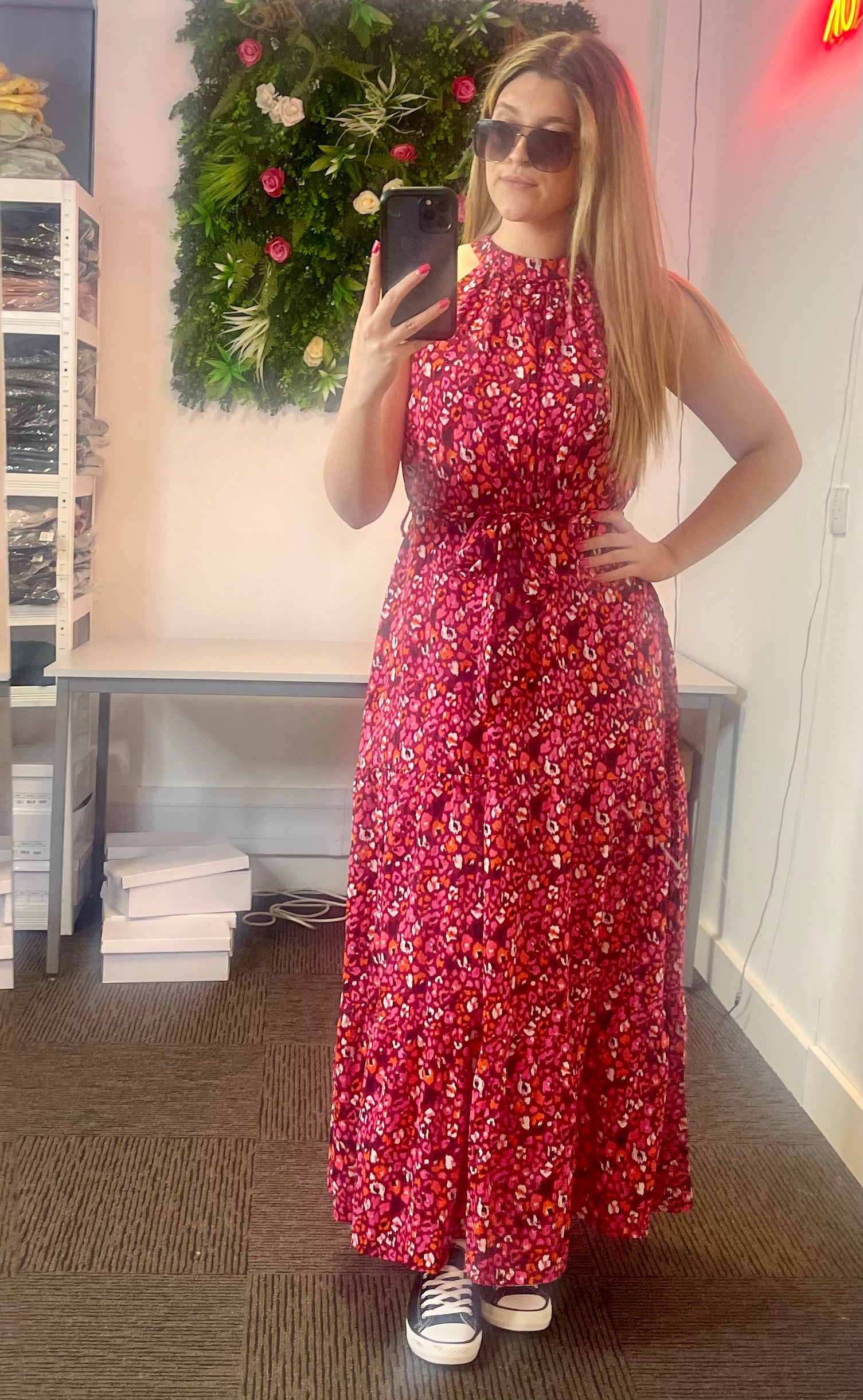 Halter Neck Women's Floral Dress