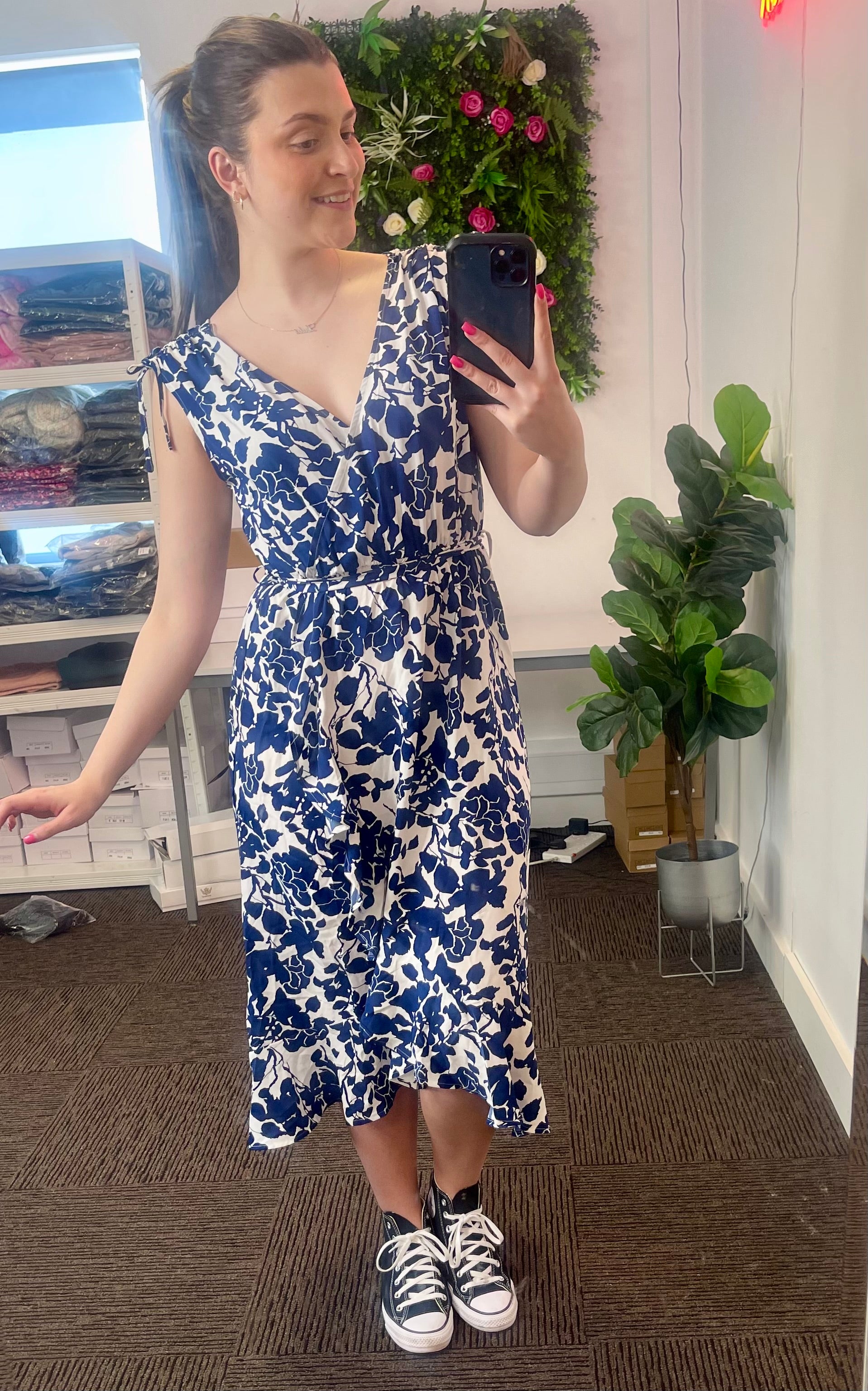 Floral Print Wrap Dress