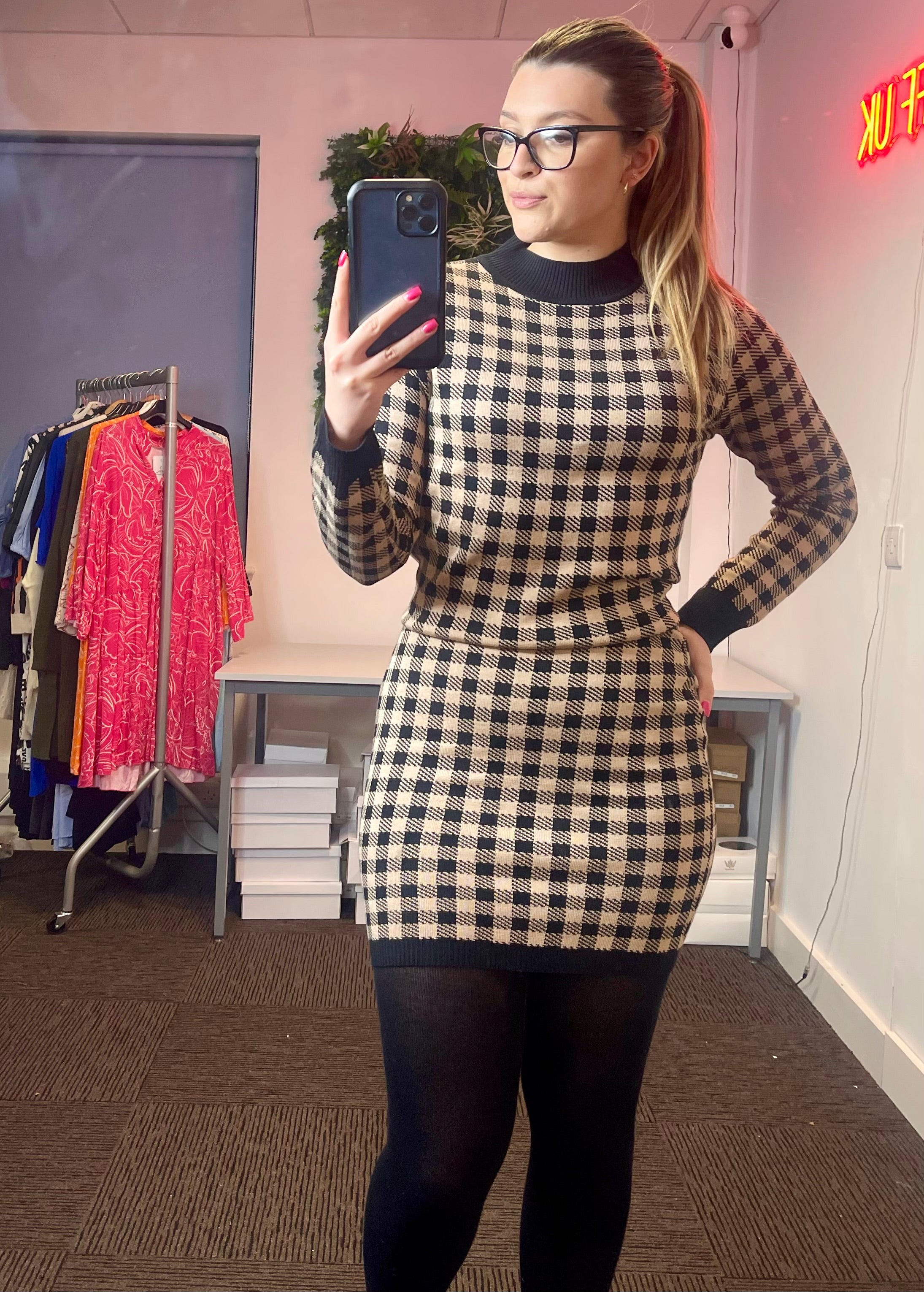 Vee two piece Jumper and Skirt Set