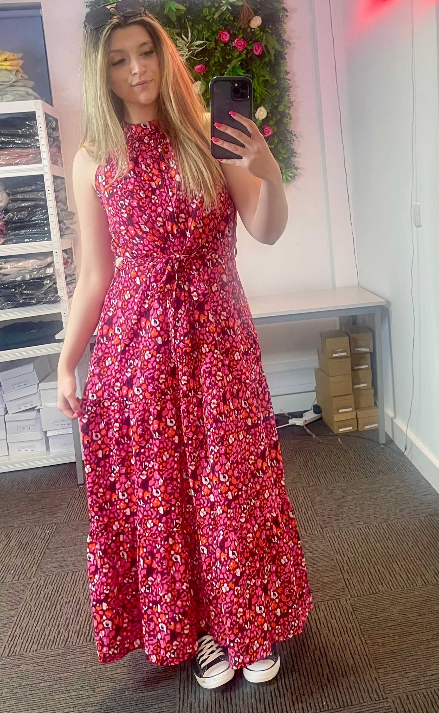 Halter Neck Women's Floral Dress