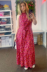 Halter Neck Women's Floral Dress