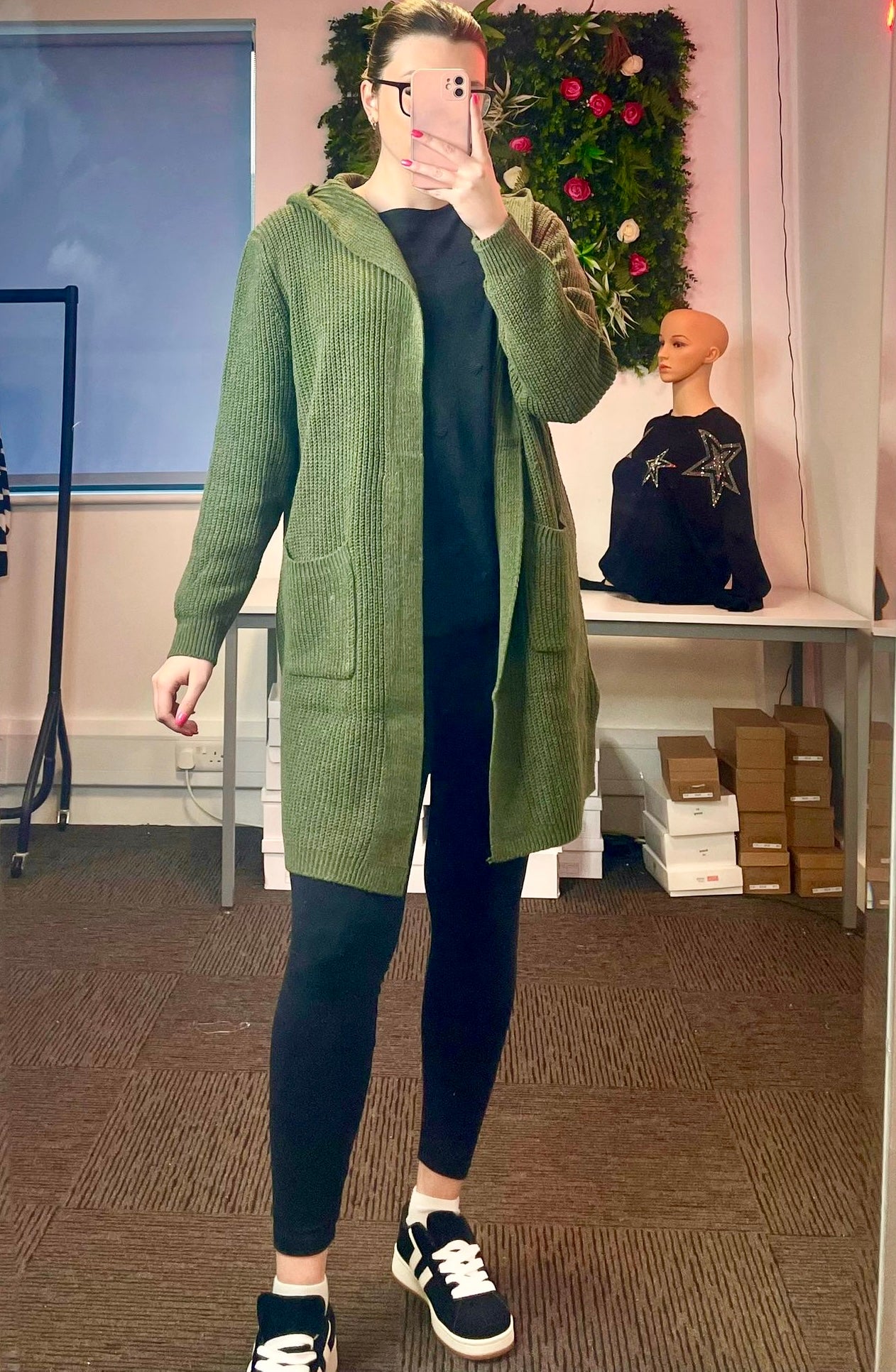 Stylish Hooded Women's Long Cardigan