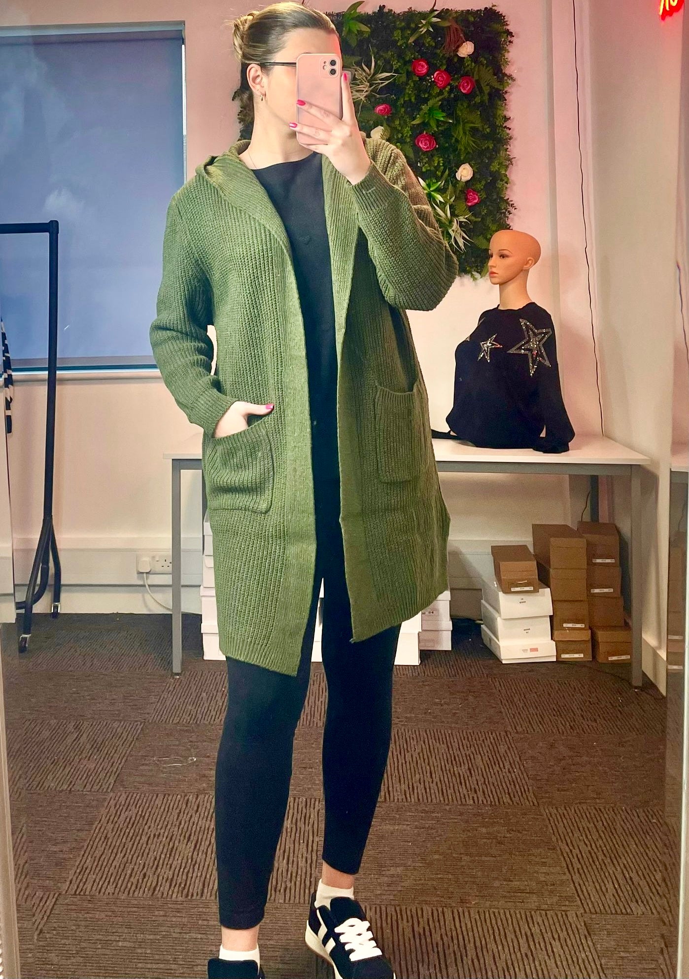 Stylish Hooded Women's Long Cardigan