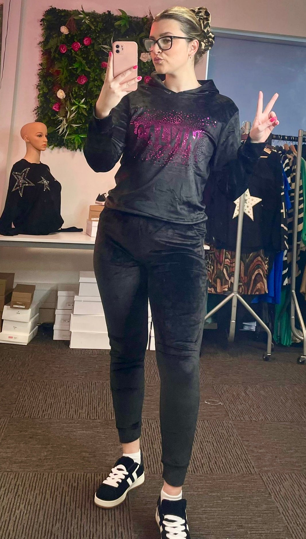 Women’s velvet tracksuit set