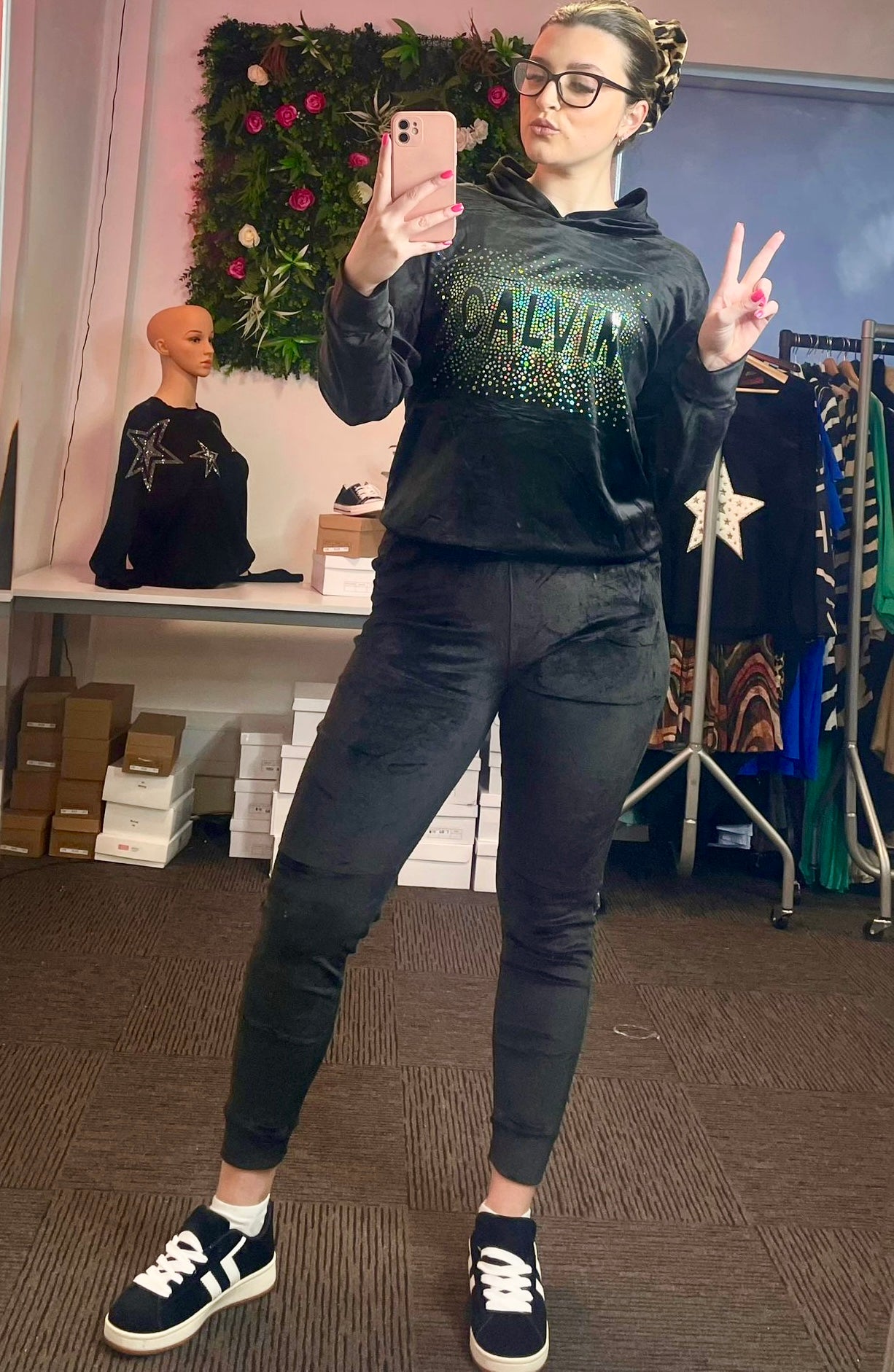 Women’s velvet tracksuit set