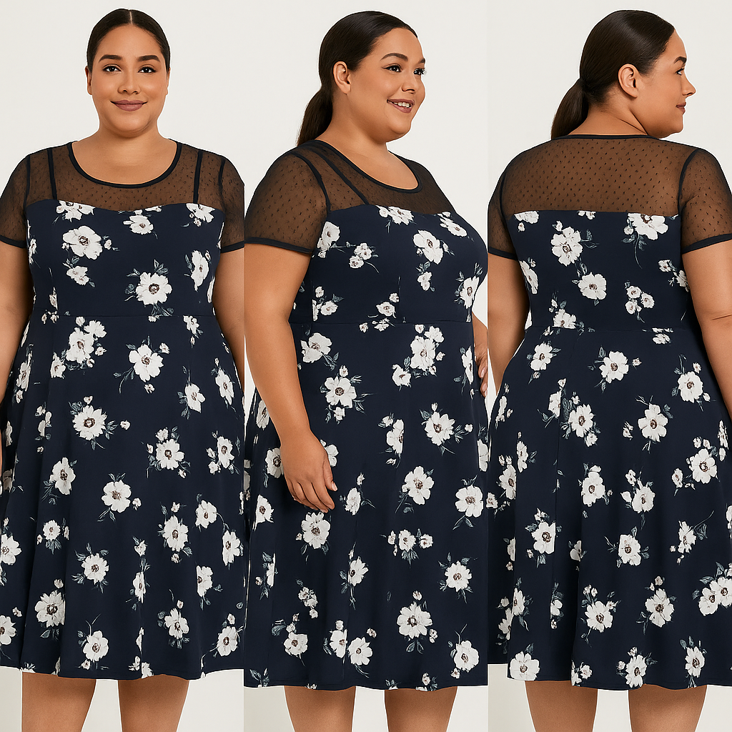 Mesh Sleeves Dress