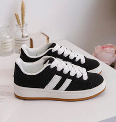 Women's Black Lace UP Trainers