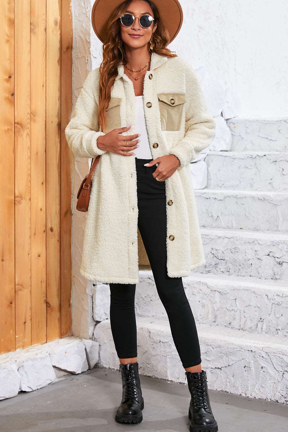 Tia Single Breated Teddy Coat