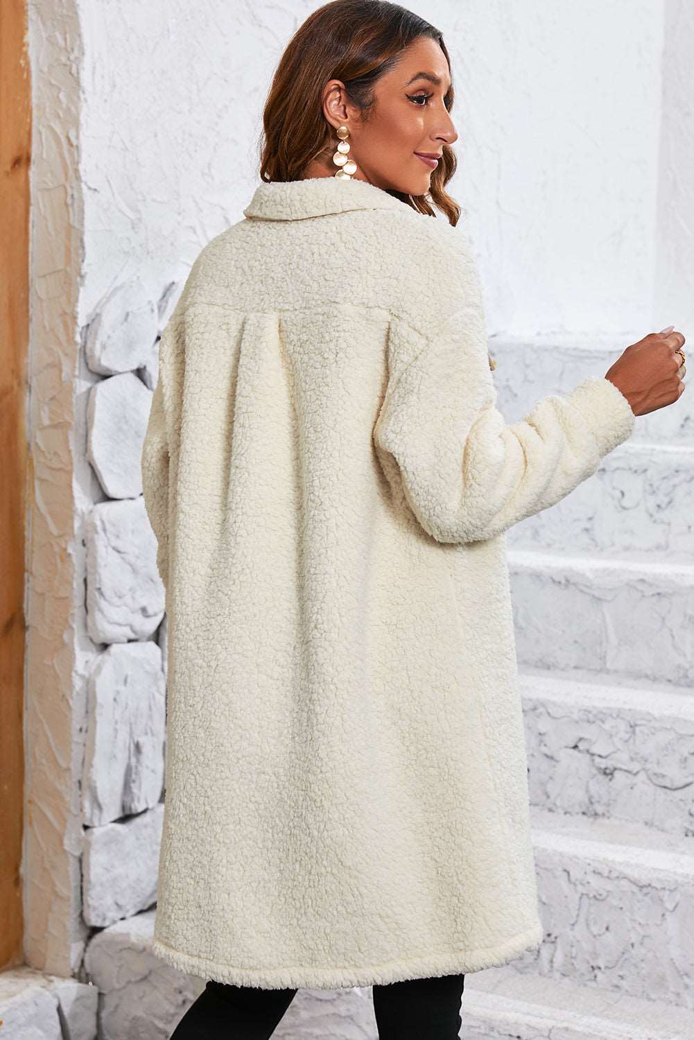 Tia Single Breated Teddy Coat