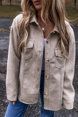Shacket with Flap Pockets