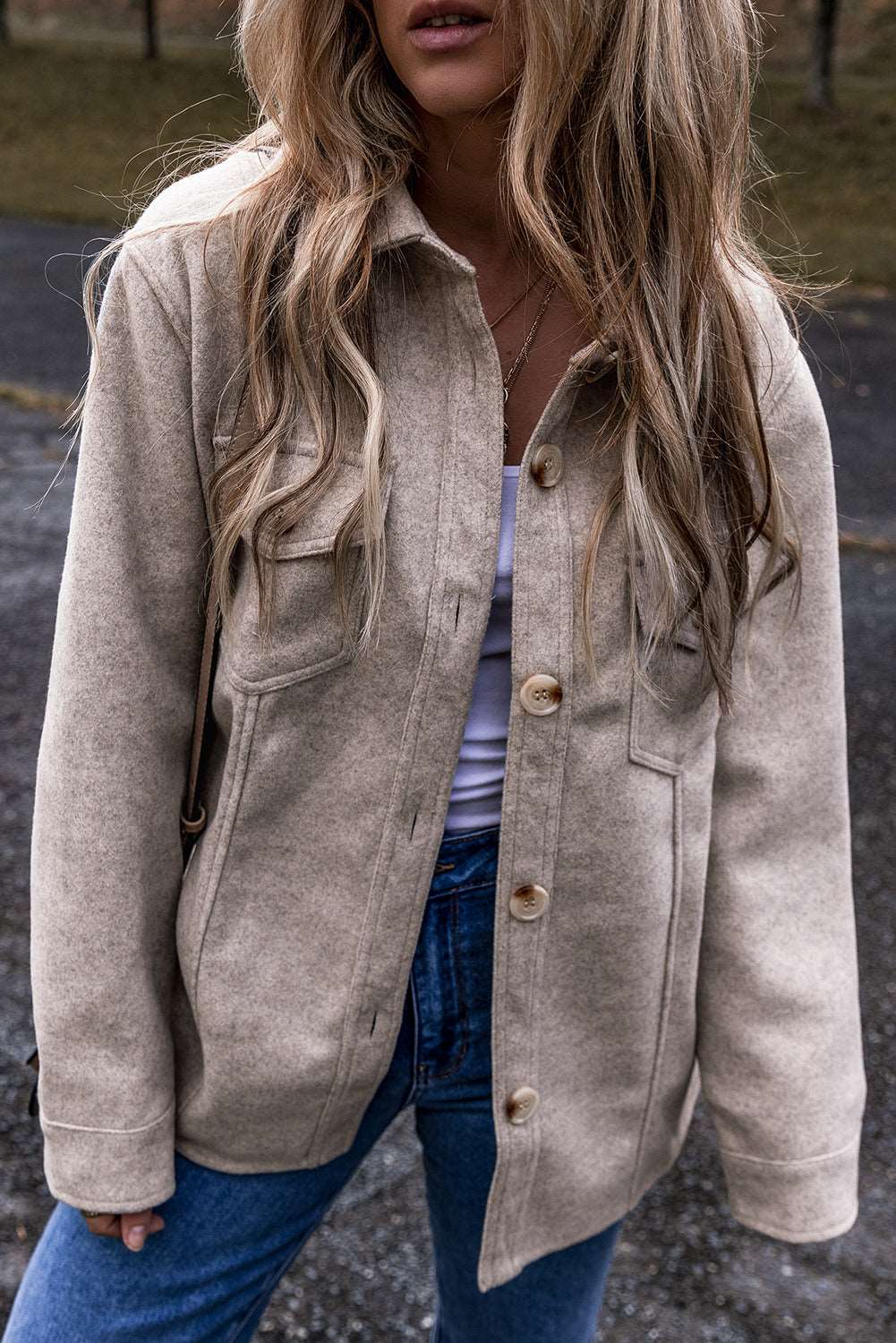 Shacket with Flap Pockets