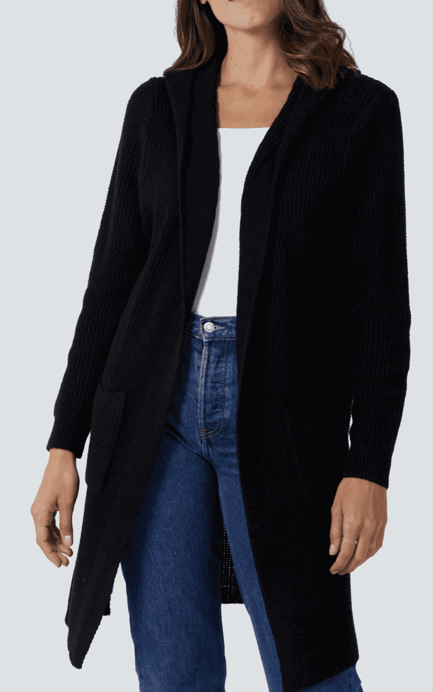 Stylish Hooded Long Cardigan