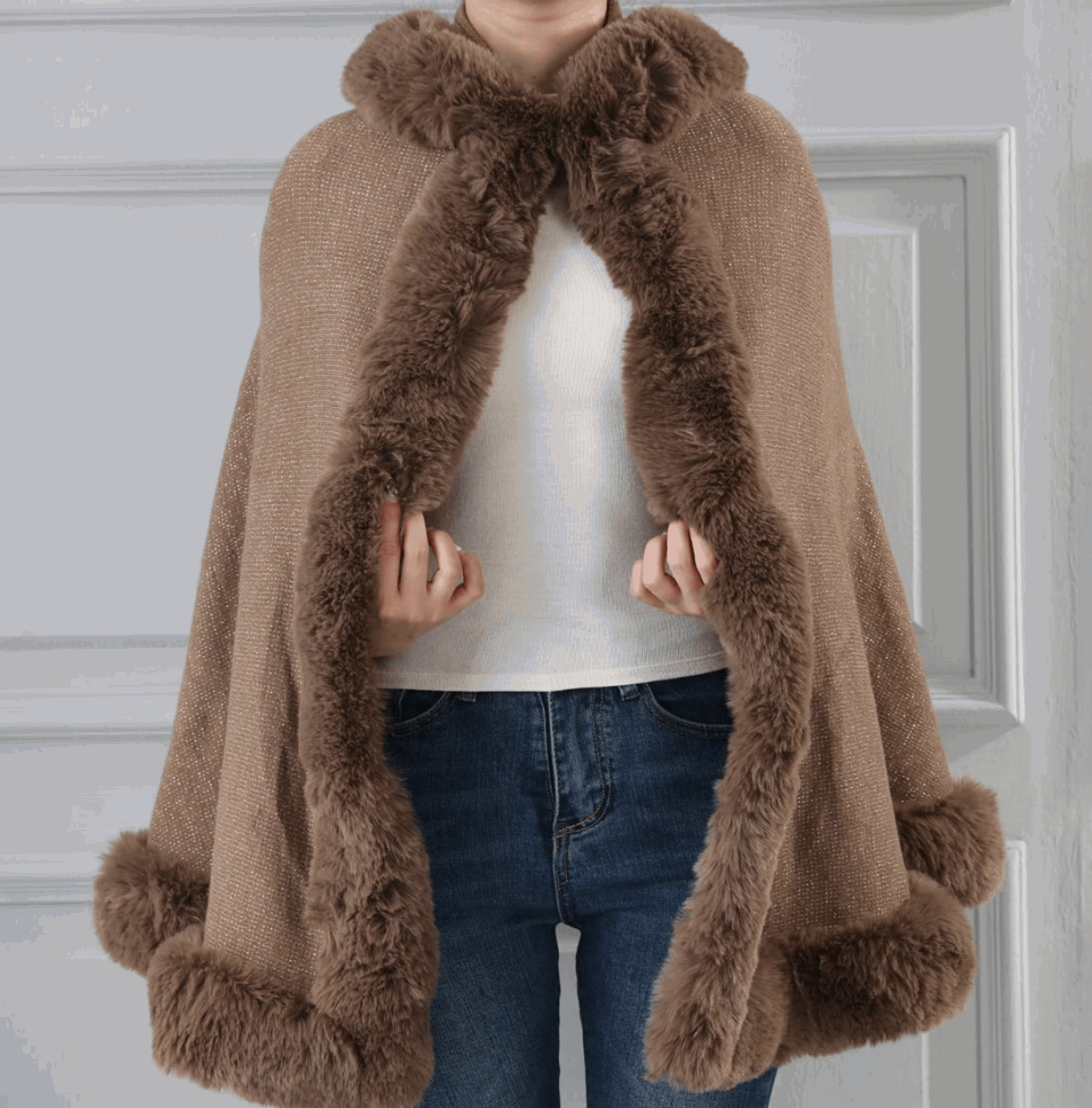 Women's hoodie Glitter Poncho - Startoff UK Boutique