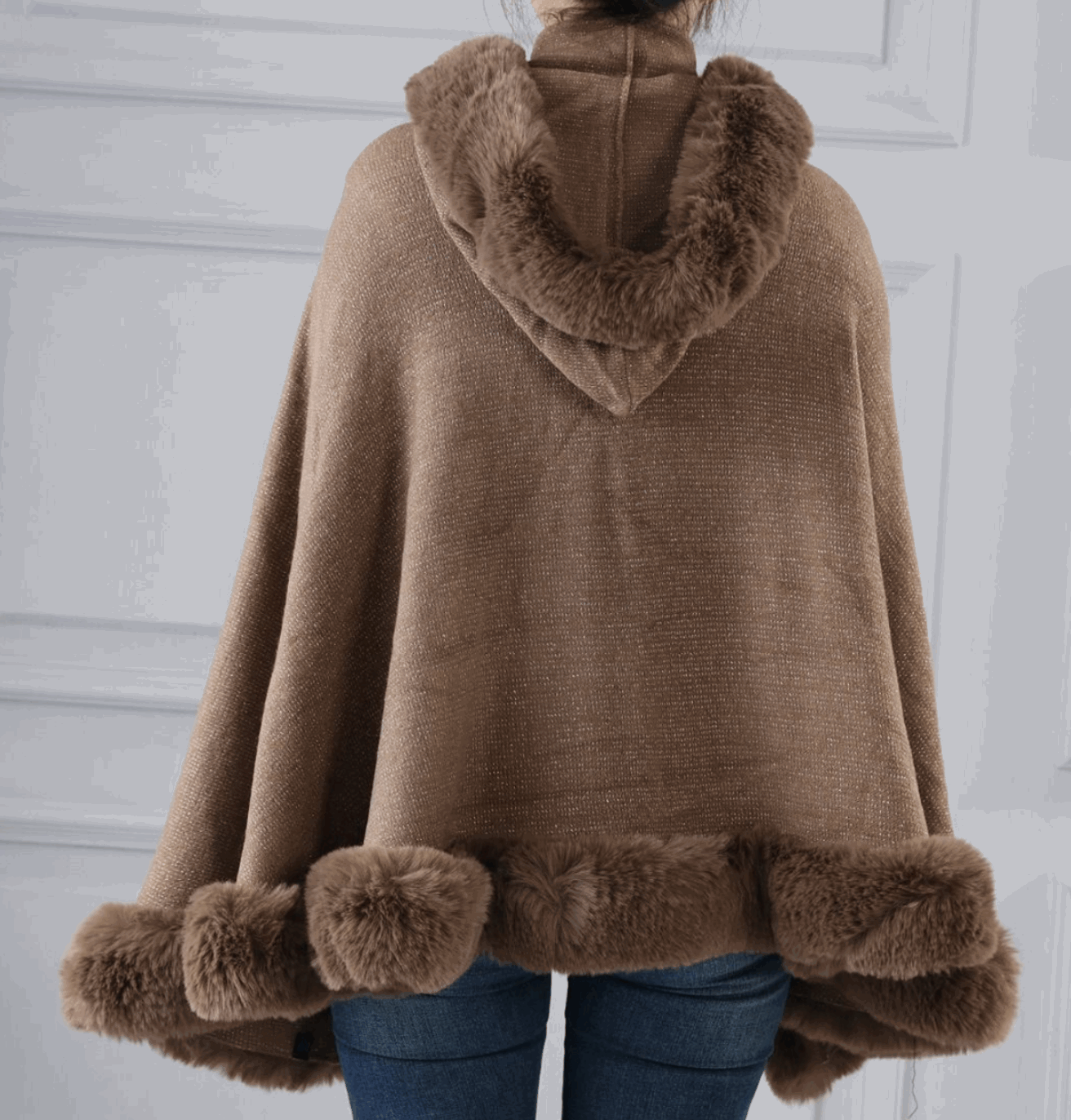 Women's hoodie Glitter Poncho - Startoff UK Boutique