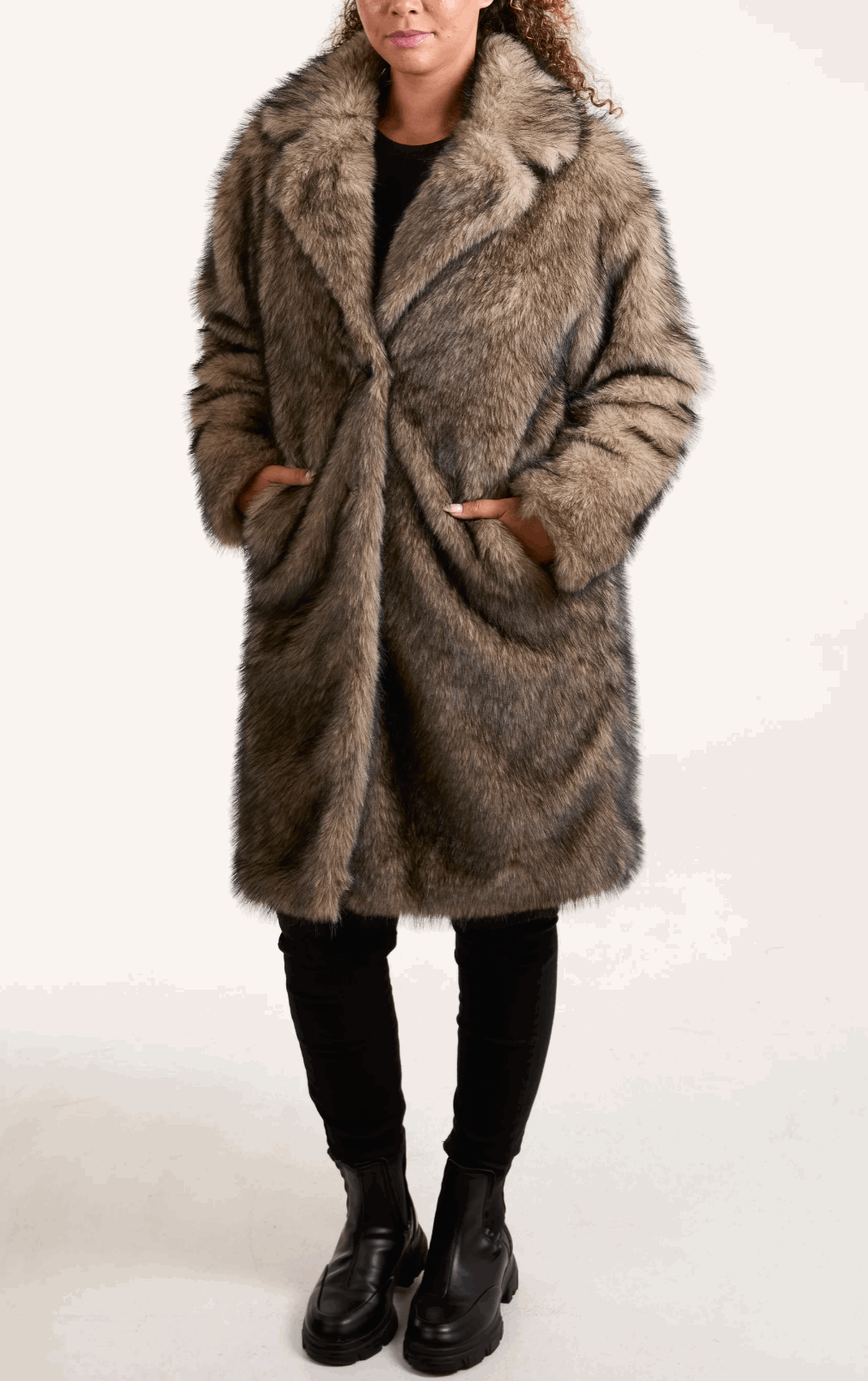 Laura Faux Fur Long Coat - Startoff UK Boutique