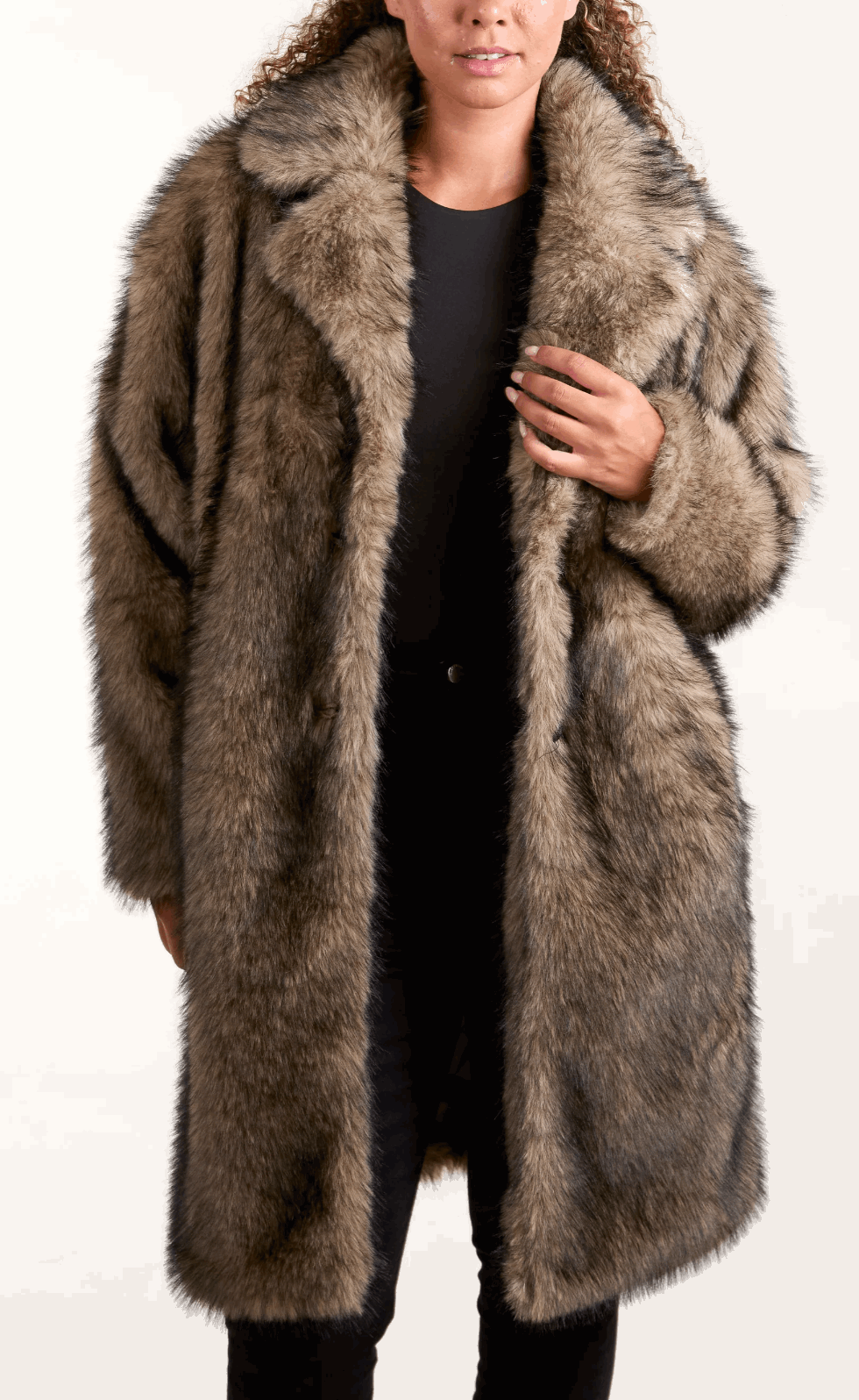 Laura Faux Fur Long Coat - Startoff UK Boutique