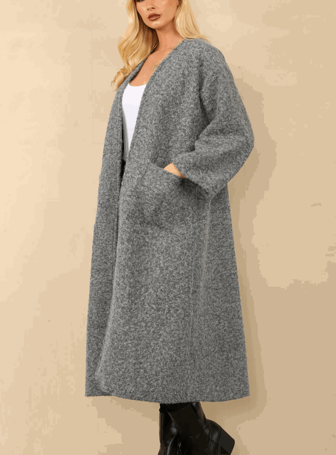 Stylish Wool Long Coat