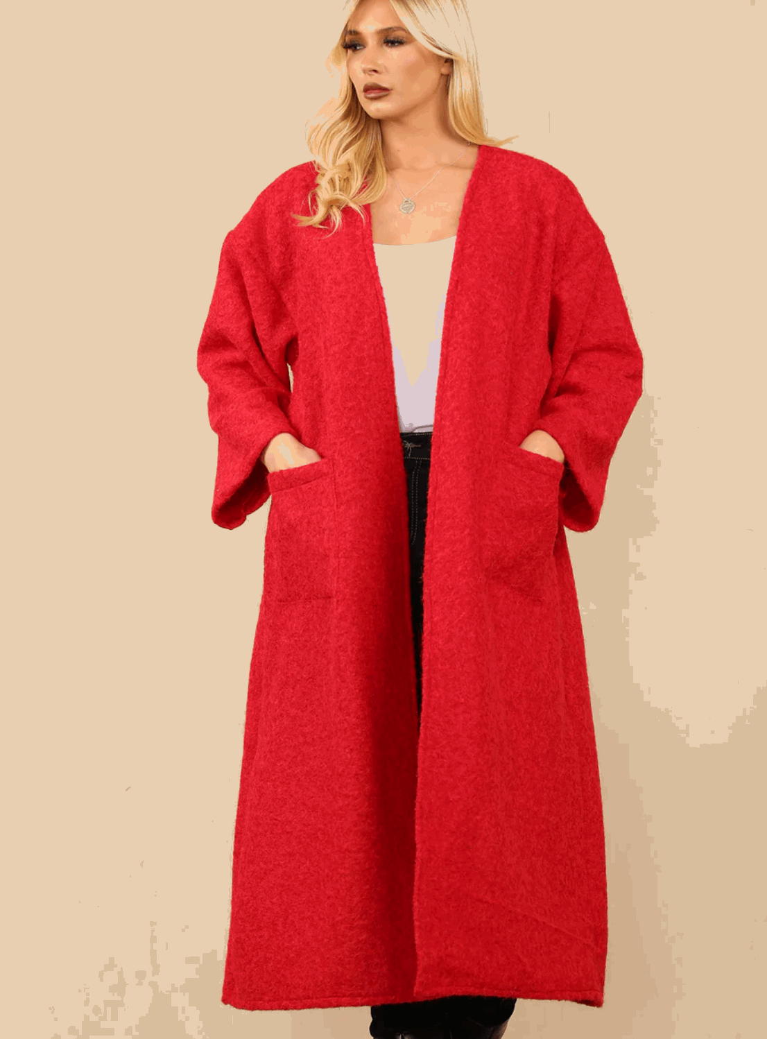 Stylish Wool Long Coat