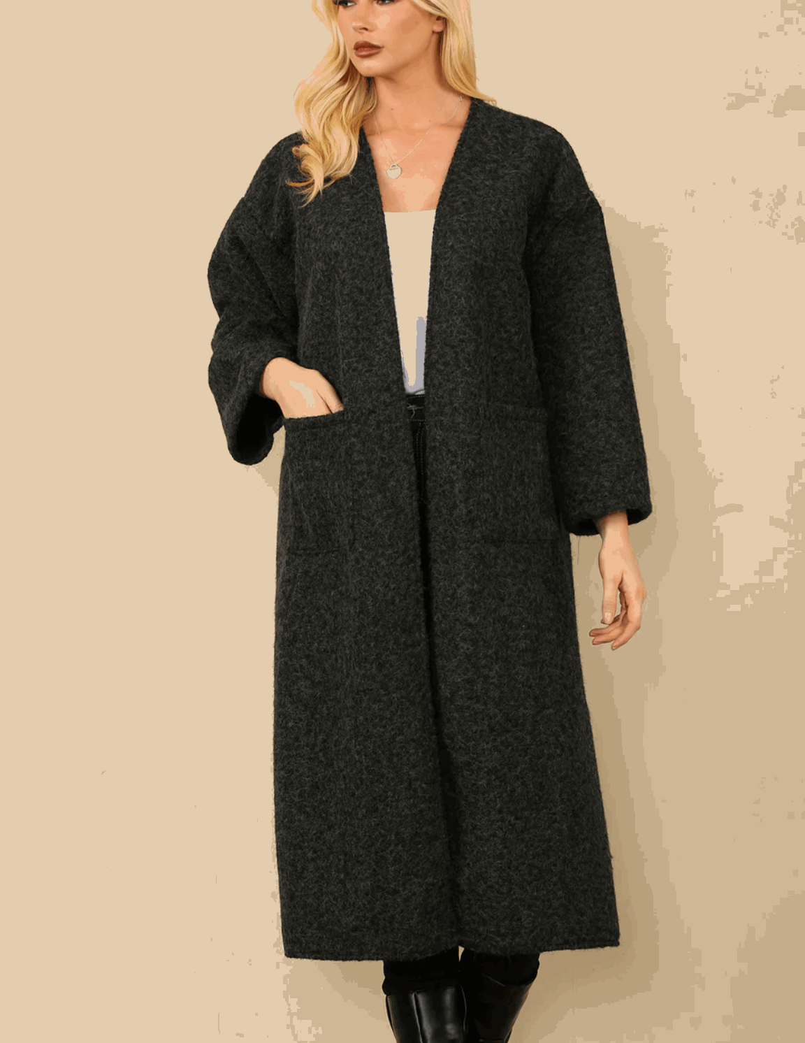 Stylish Wool Long Coat