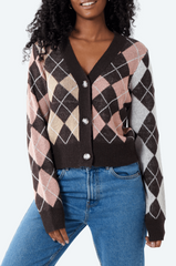 Multicolour Argyle Pattern Cardigan - Startoff UK Boutique