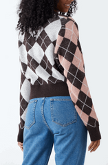 Multicolour Argyle Pattern Cardigan - Startoff UK Boutique