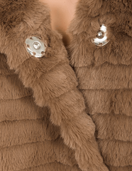 Ribbed Hooded Faux Fur Jacket - Startoff UK Boutique