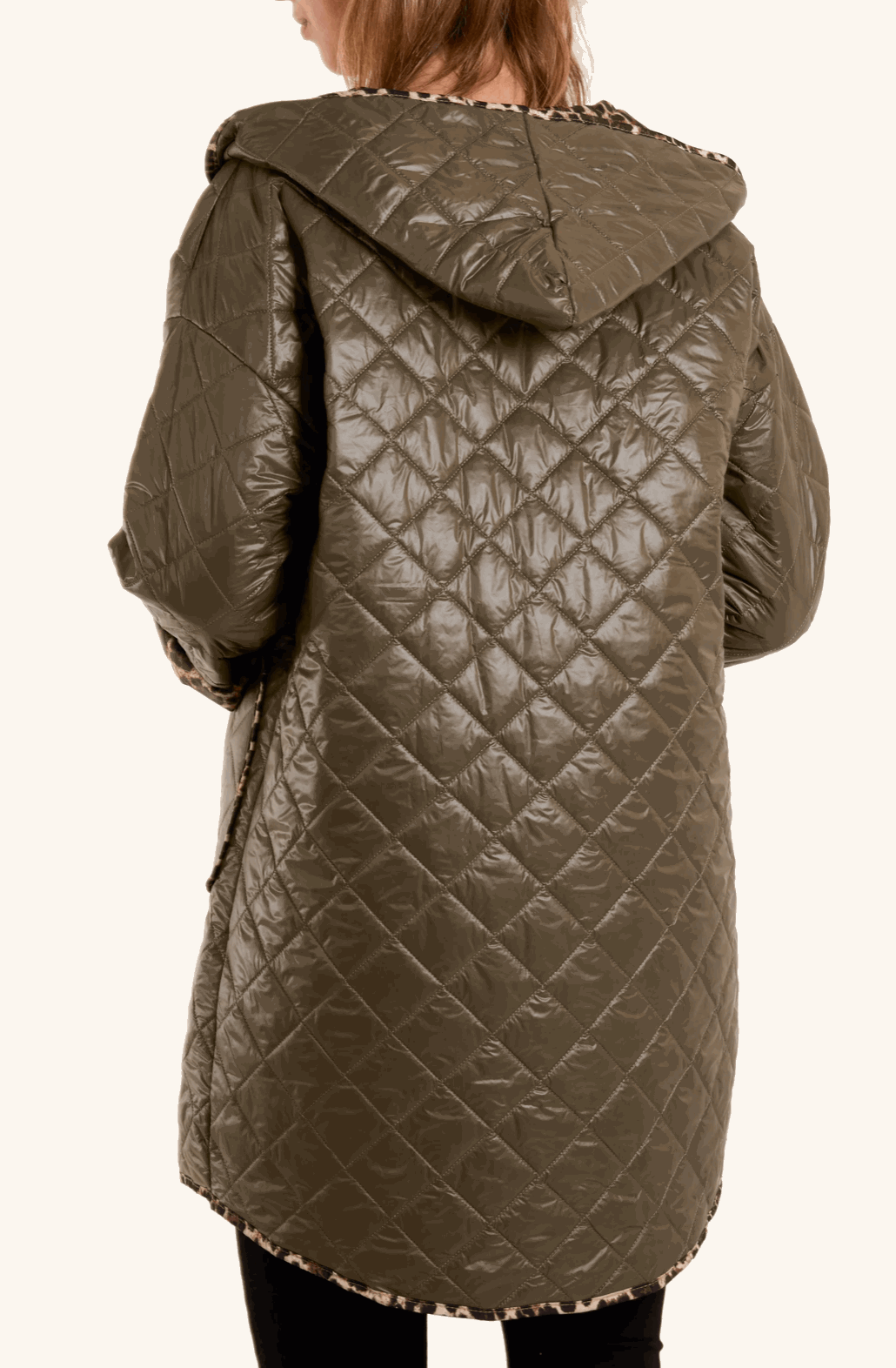 Toggle Quilted Leopard Lining Hooded Coat - Startoff UK Boutique