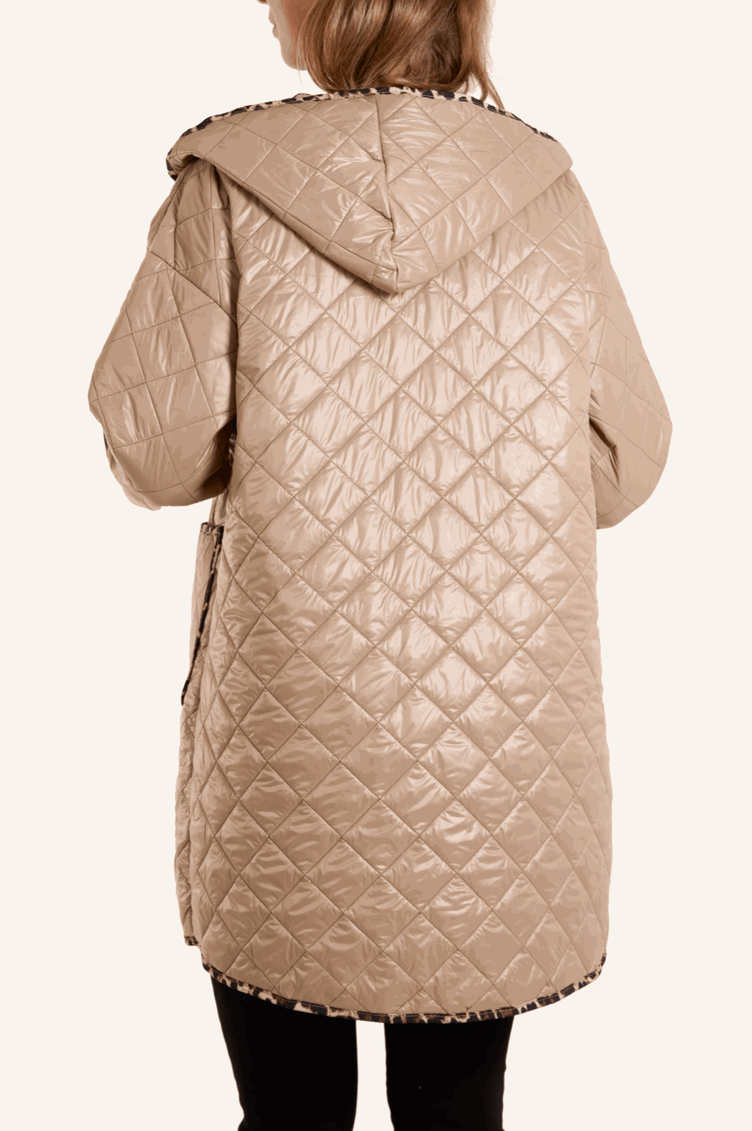Toggle Quilted Leopard Lining Hooded Coat - Startoff UK Boutique