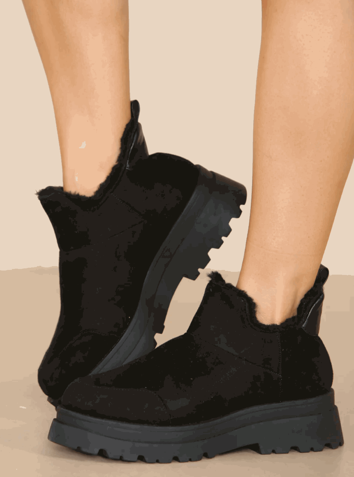 Fur Lined Chunky Ankle Boot