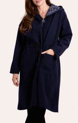 Zip Up Tie Waist Hooded Coat - Startoff UK Boutique