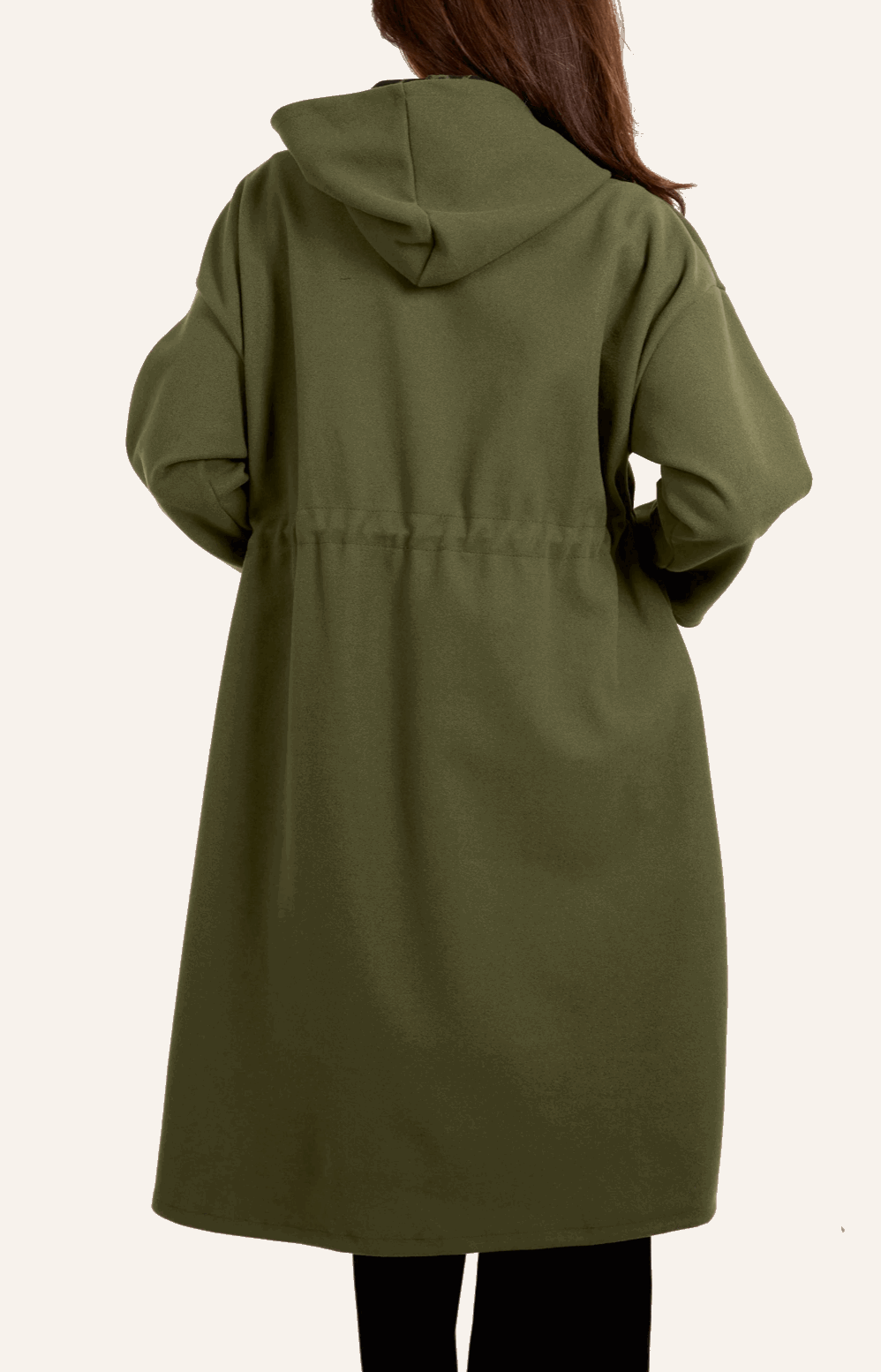 Zip Up Tie Waist Hooded Coat - Startoff UK Boutique