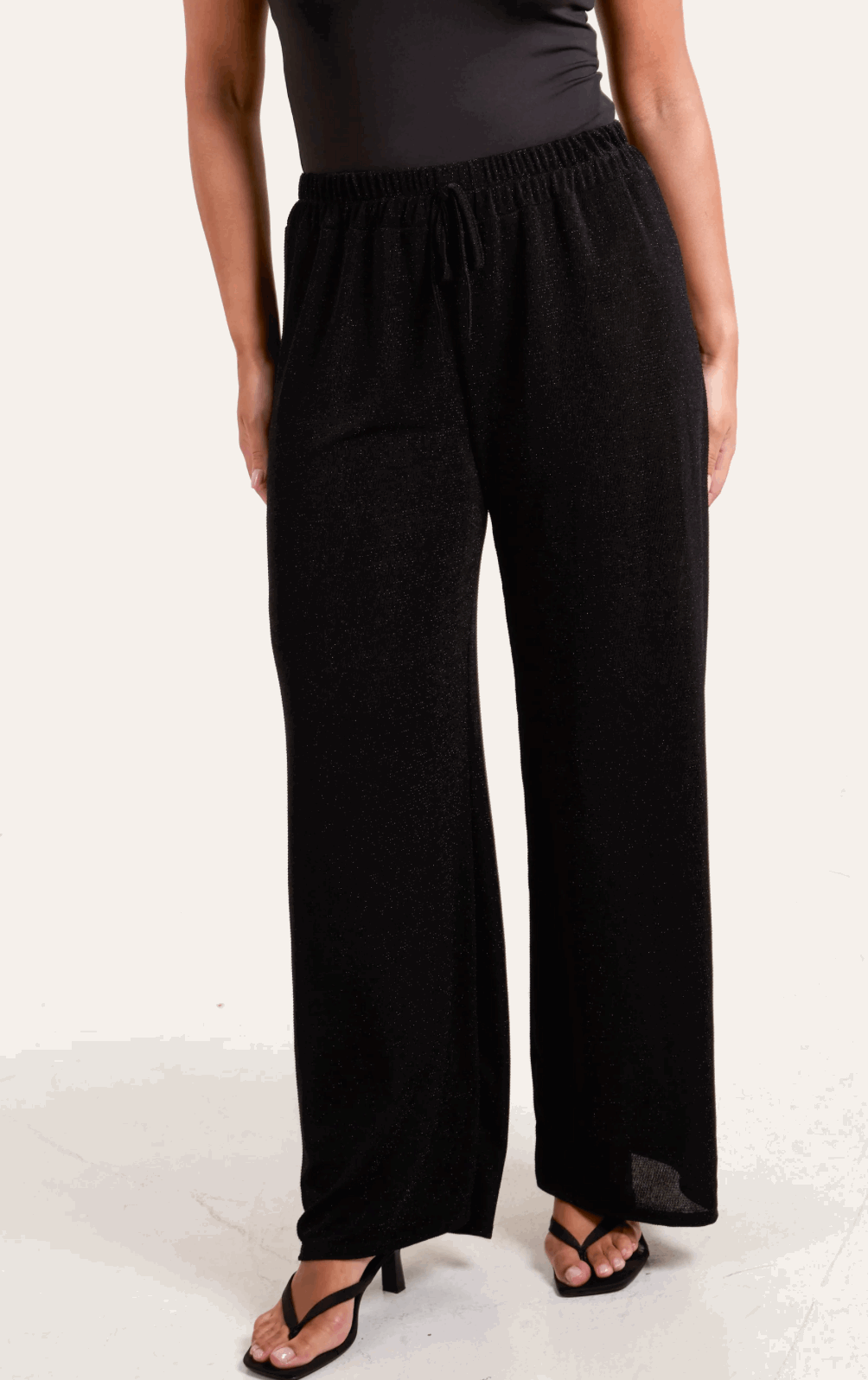Shimmer Wide Leg Drawstring Trousers